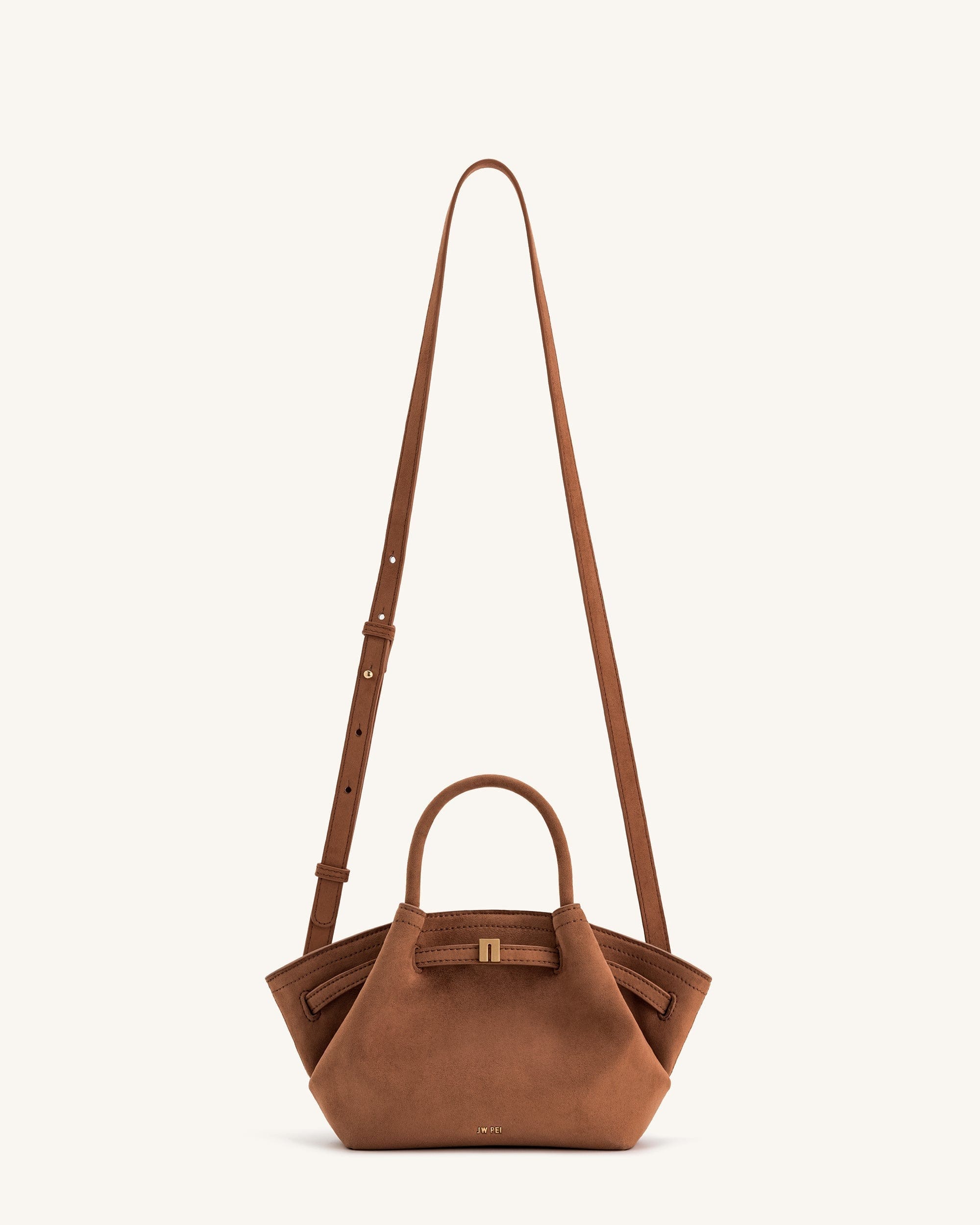 JW PEI Hana Mini Faux Suede Tote Bag Brown