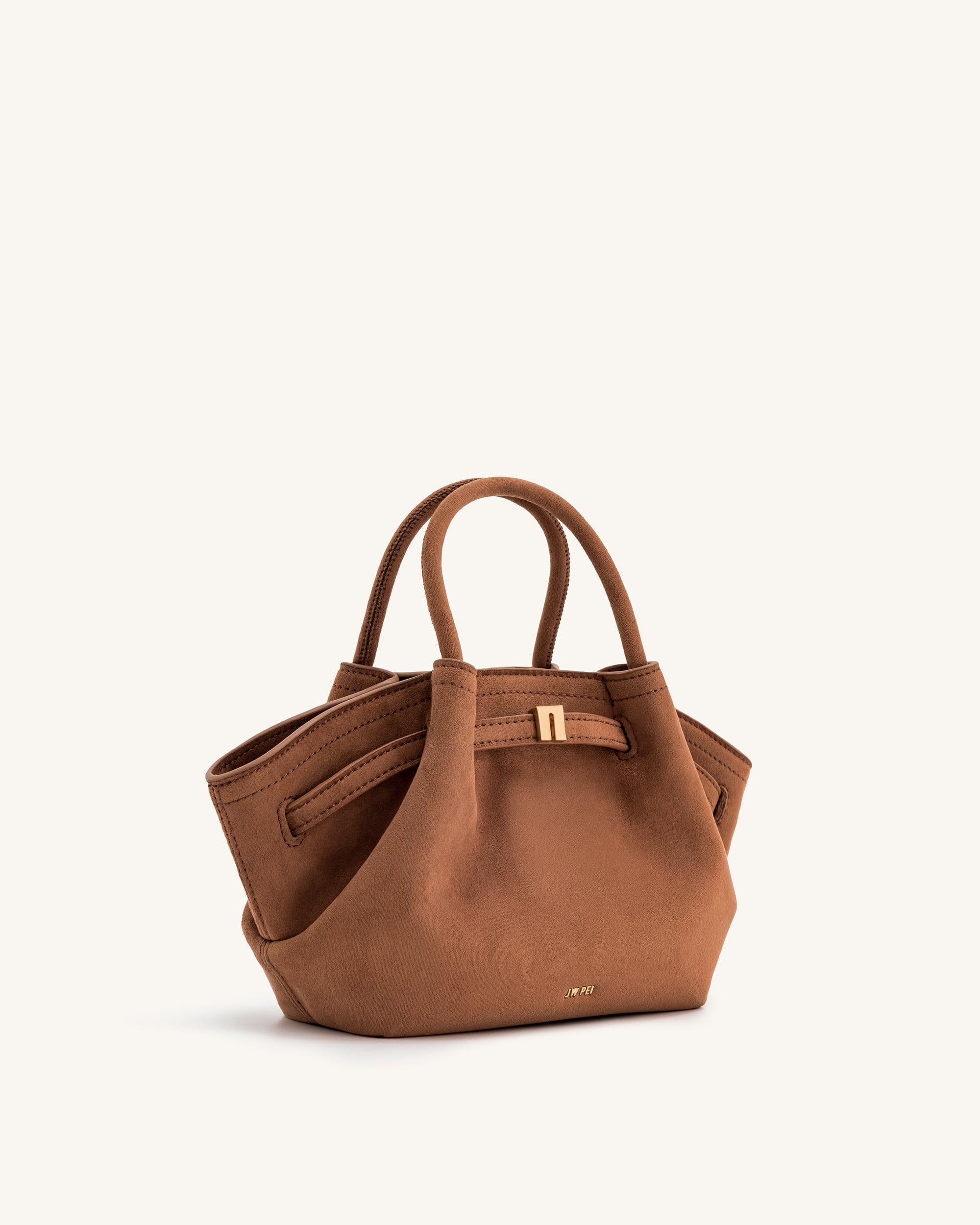 JW PEI Hana Mini Faux Suede Tote Bag Brown