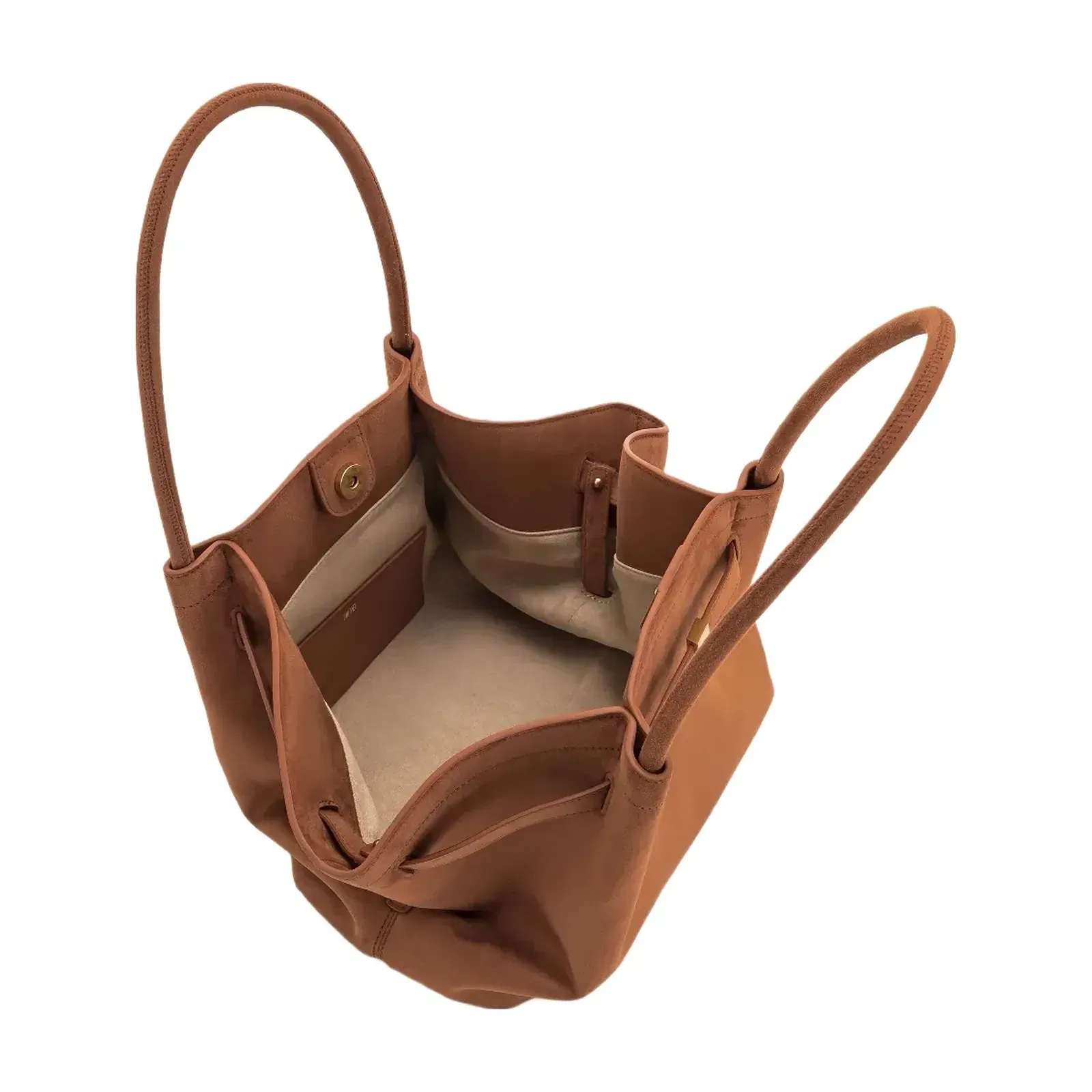 JW PEI Hana Medium Faux Suede Tote Bag Brown
