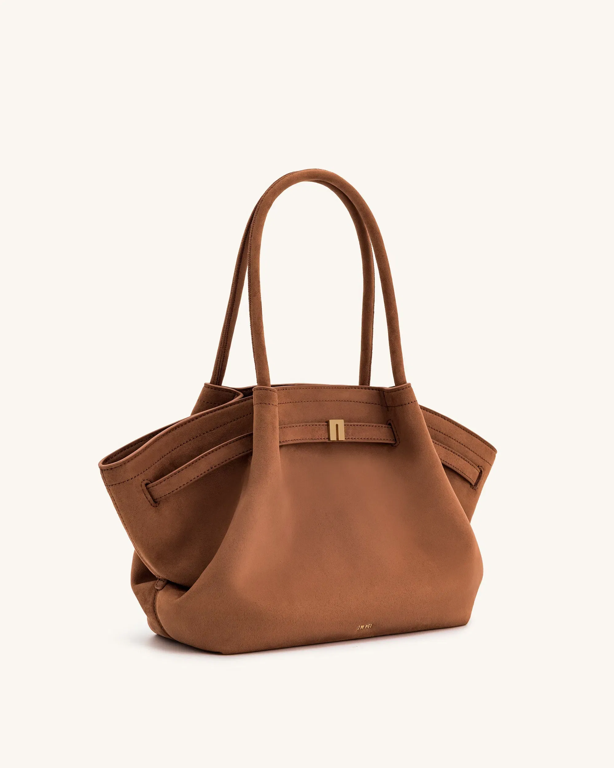 JW PEI Hana Medium Faux Suede Tote Bag Brown
