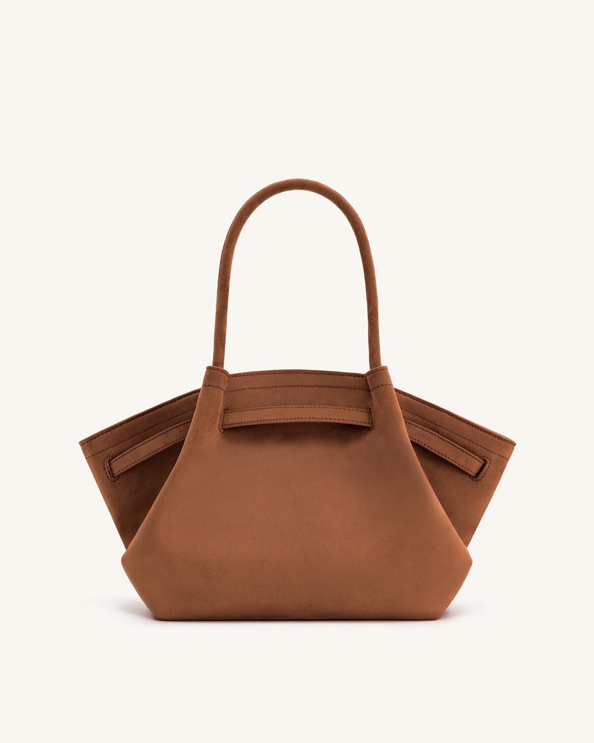 JW PEI Hana Medium Faux Suede Tote Bag Brown
