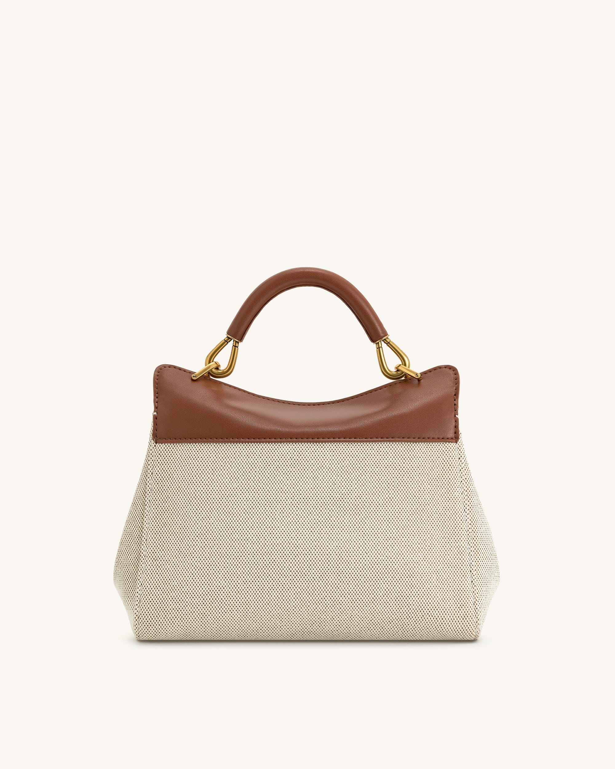 JW PEI Lucia Classic Top Handbag Brown Canvas