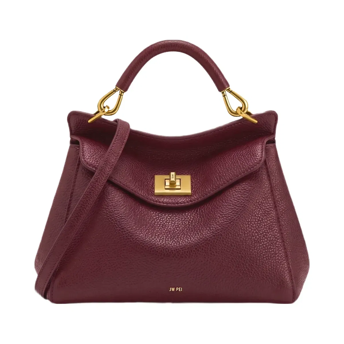 JW PEI Lucia Classic Top Handle Bag Deep Burgundy