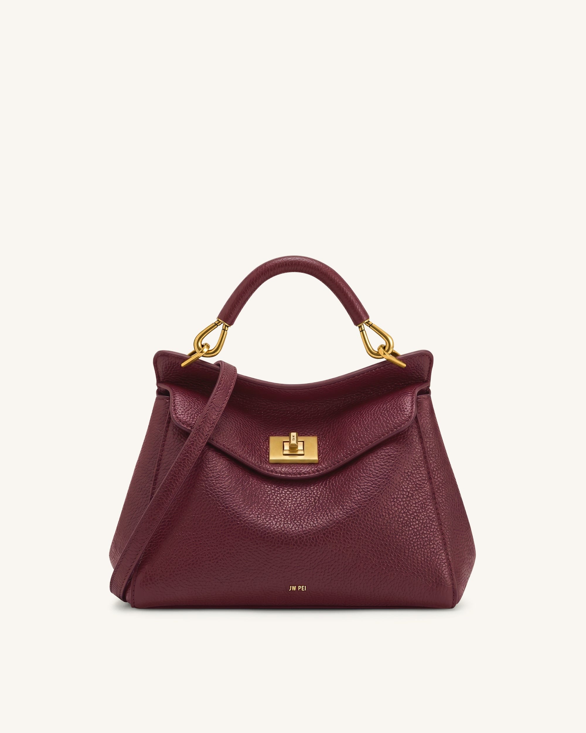 JW PEI Lucia Classic Top Handle Bag Deep Burgundy