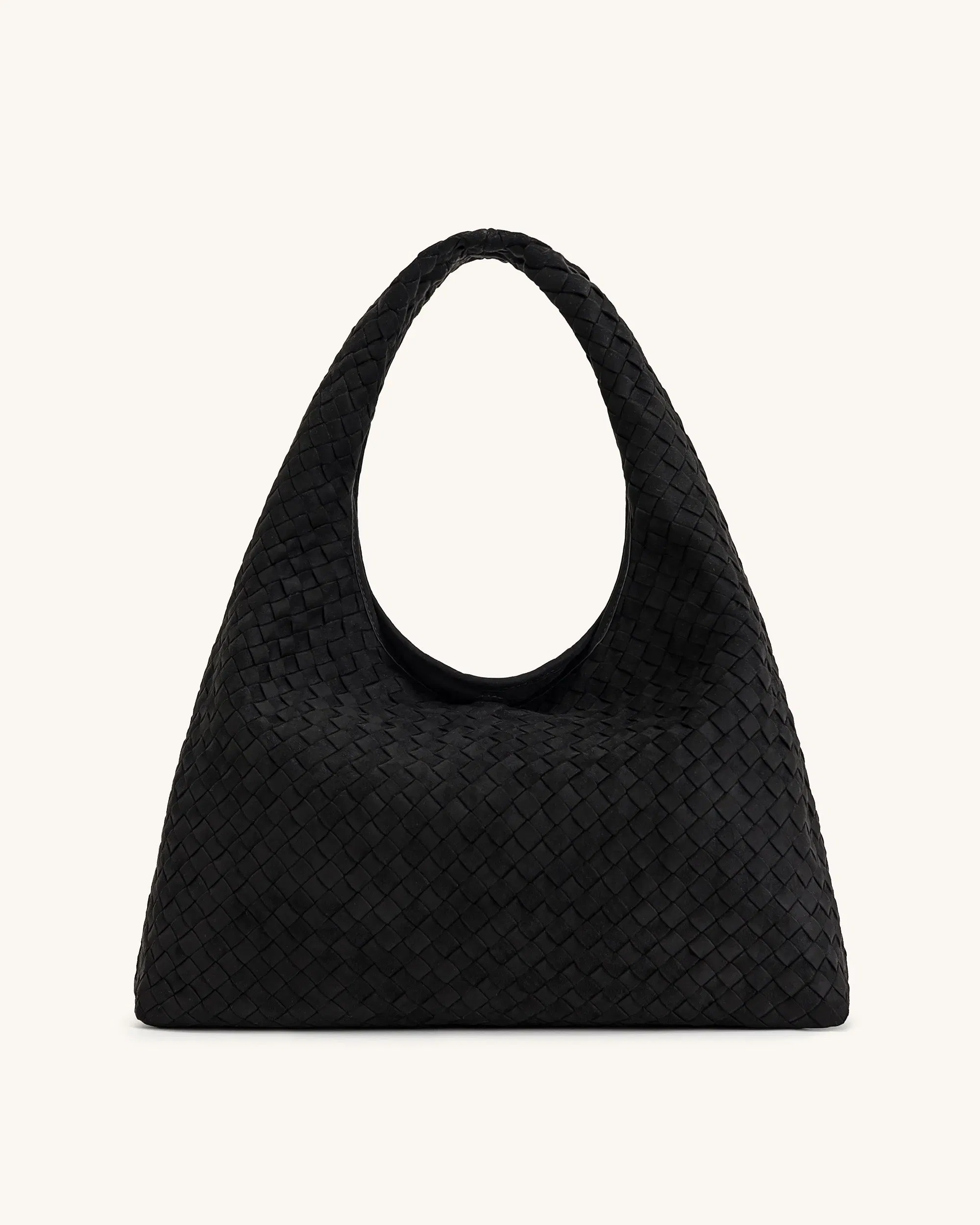 JW PEI Laura Faux Suede Woven Shoulder Bag Black