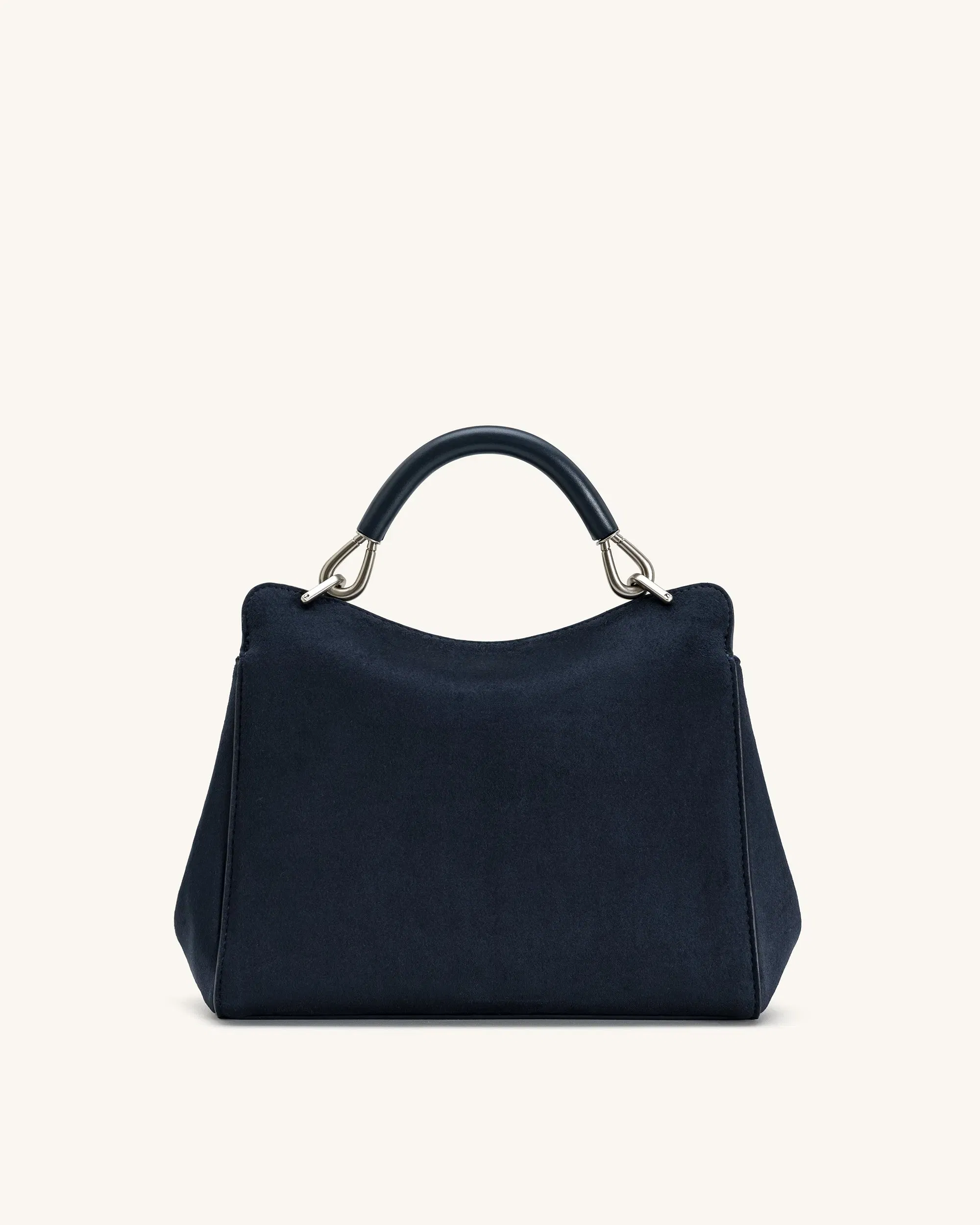JW PEI Lucia Classic Faux Suede Top Handle Bag Navy Blue