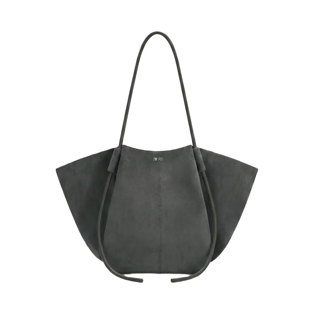 JW PEI Nala Faux Suede Wide Tote Bag Dark Gray