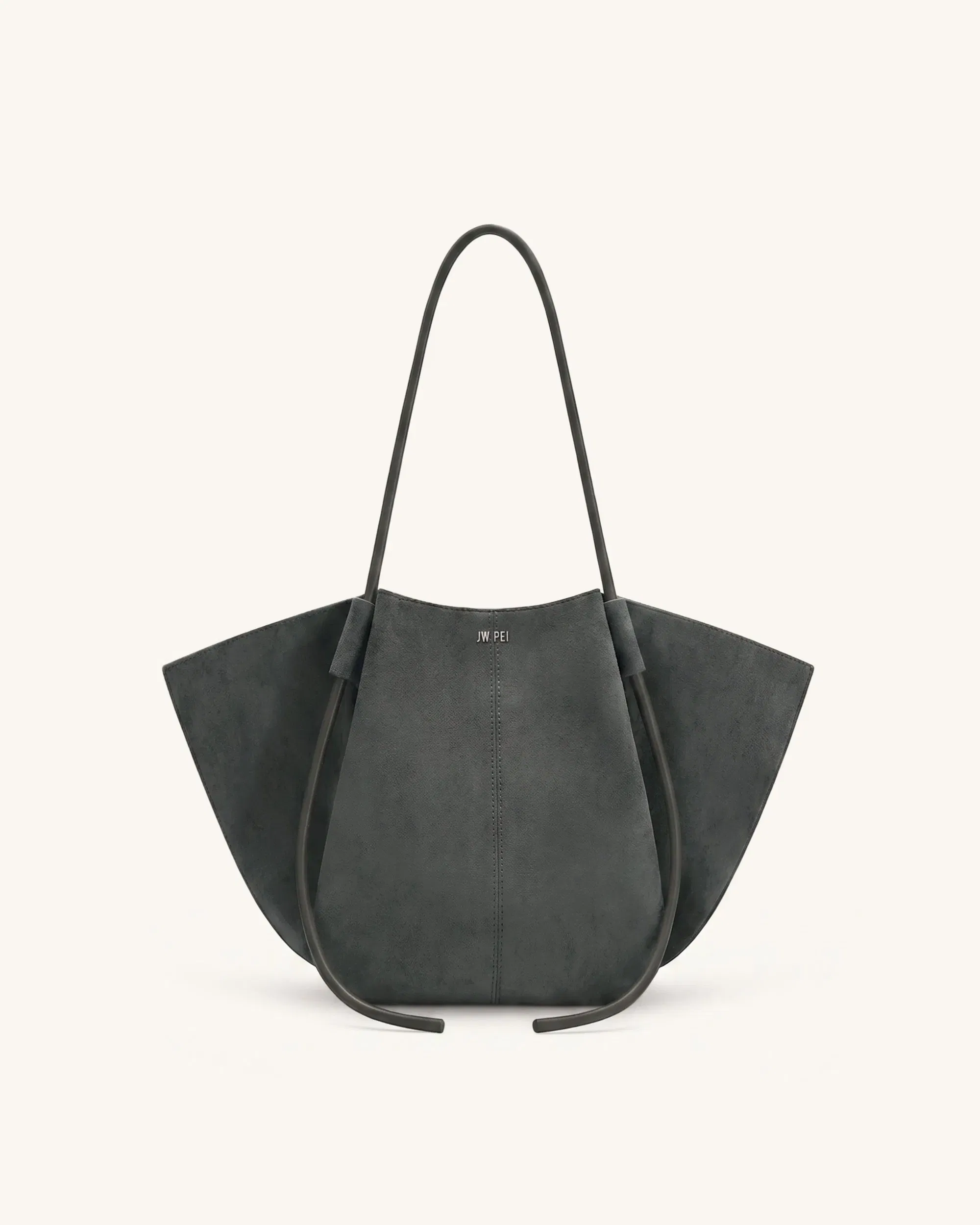 JW PEI Nala Faux Suede Wide Tote Bag Dark Gray