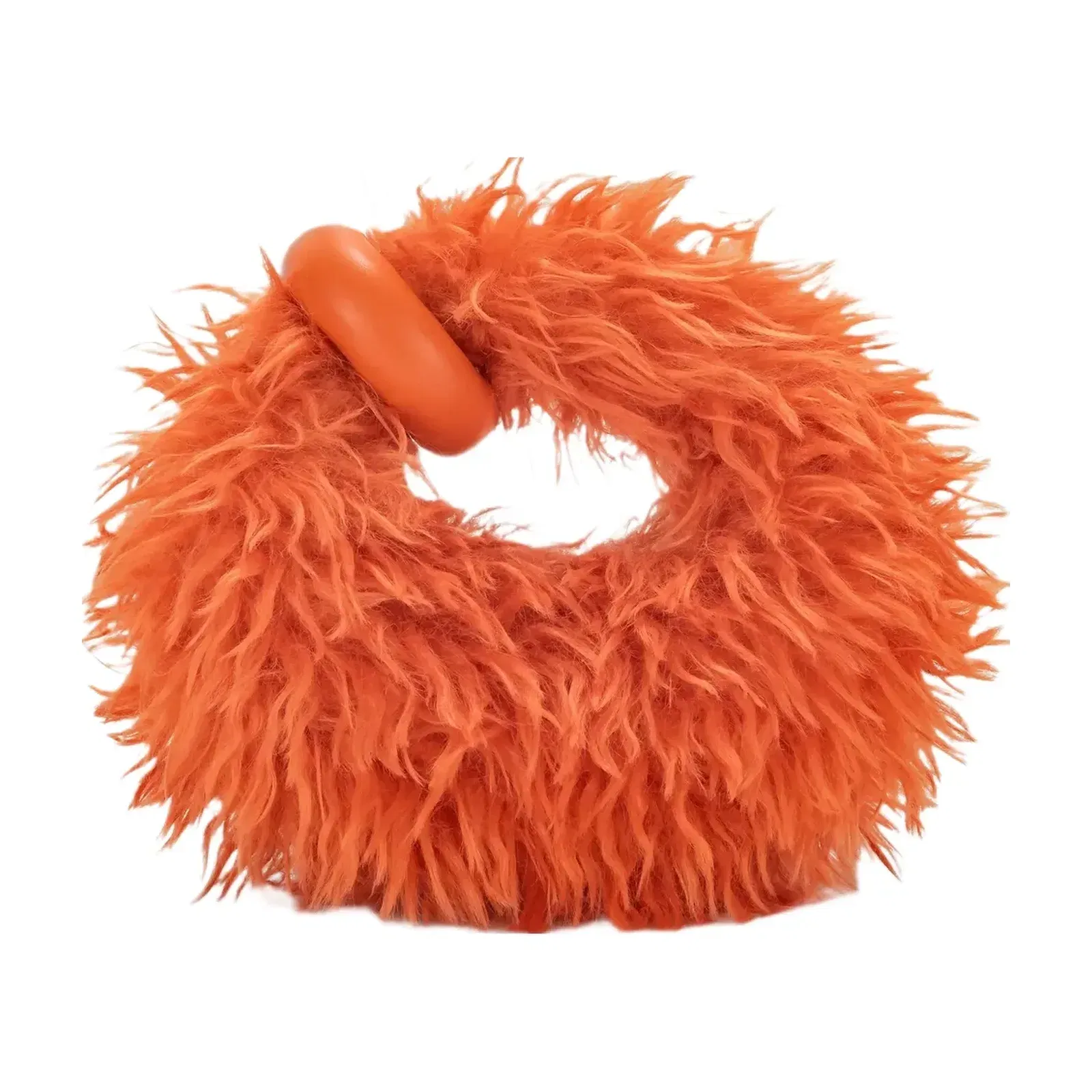 JW PEI Abacus Faux Fur Mini Top Handle Bag Orange