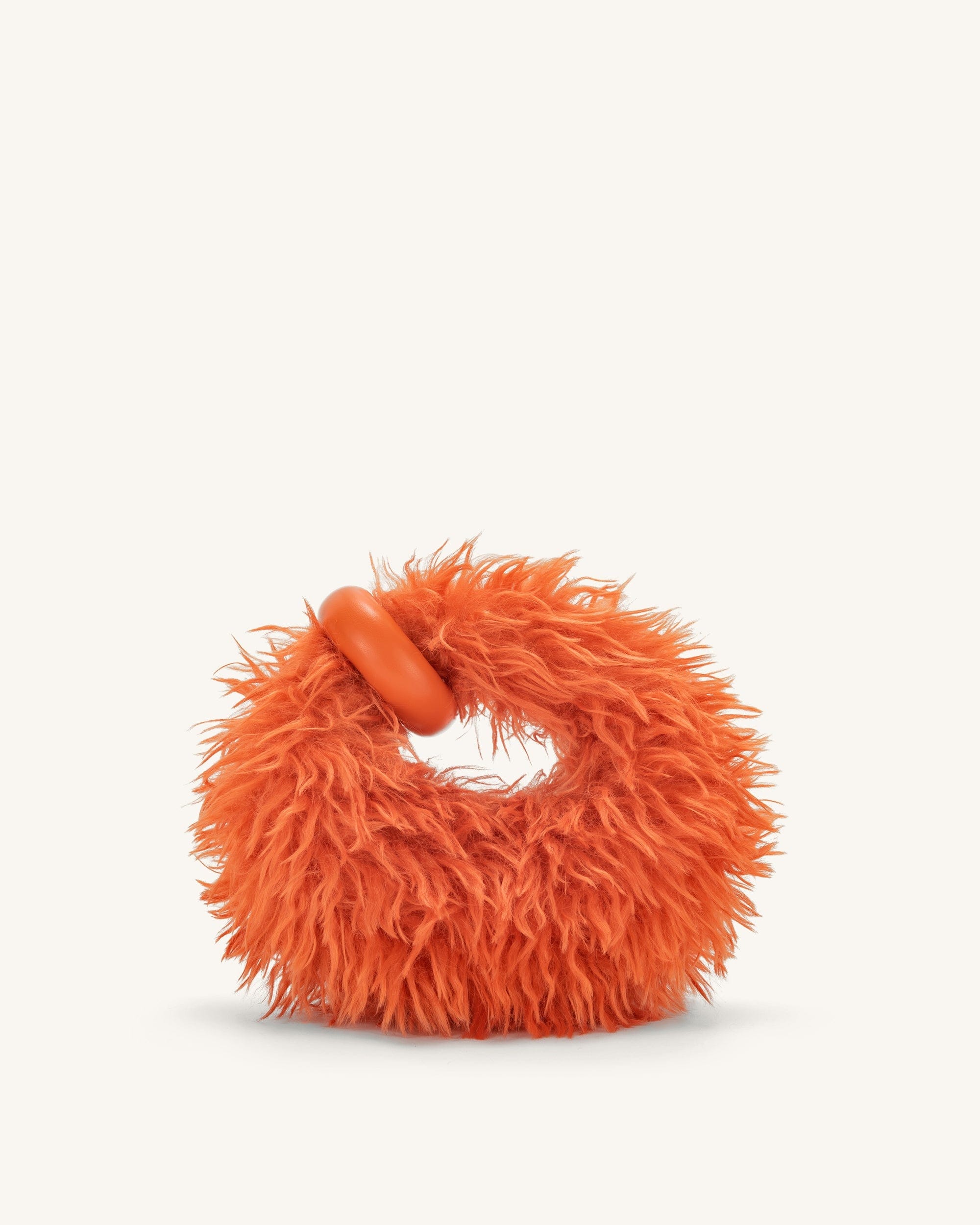 JW PEI Abacus Faux Fur Mini Top Handle Bag Orange