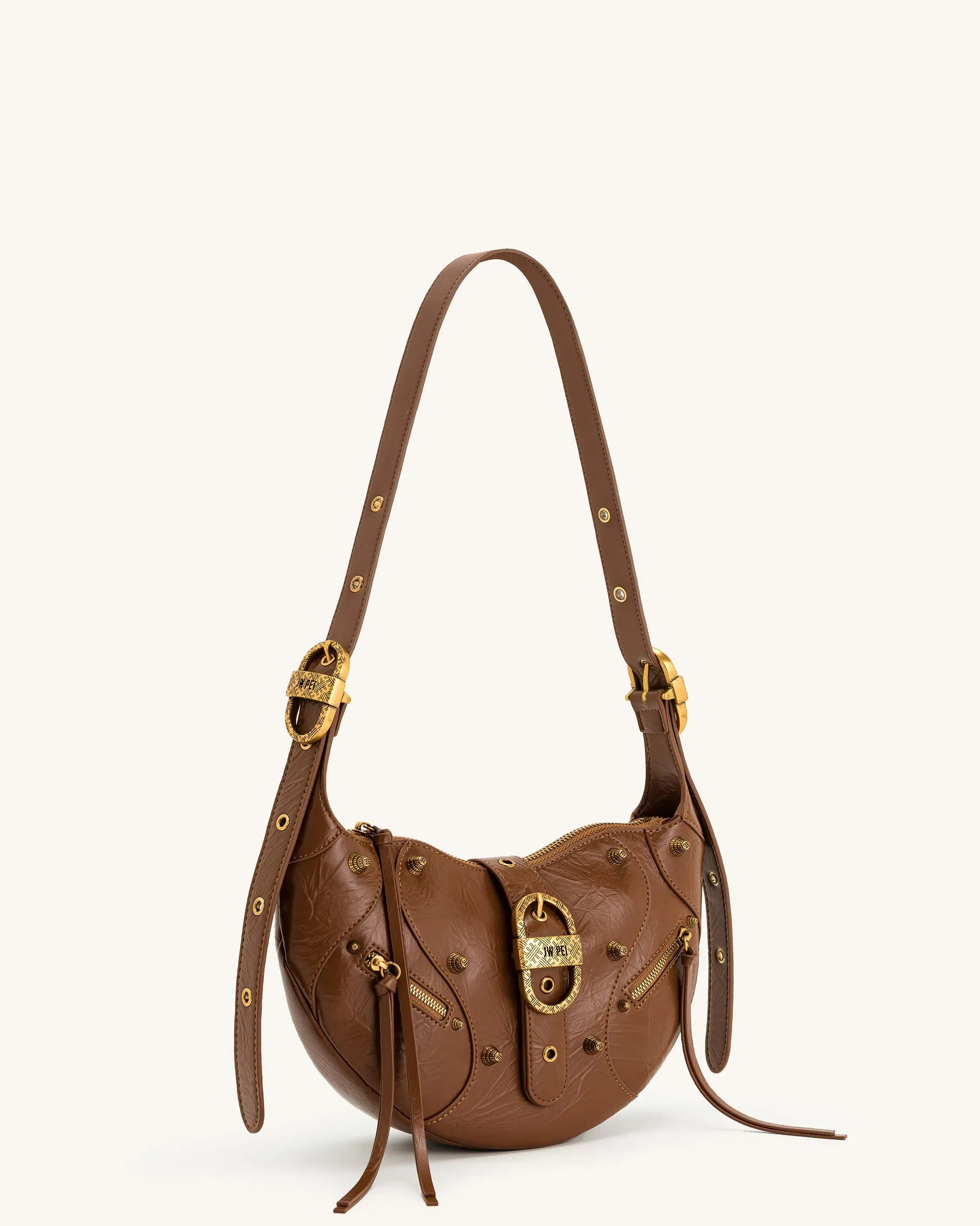 JW PEI Tessa Crushed Shoulder Bag Brown