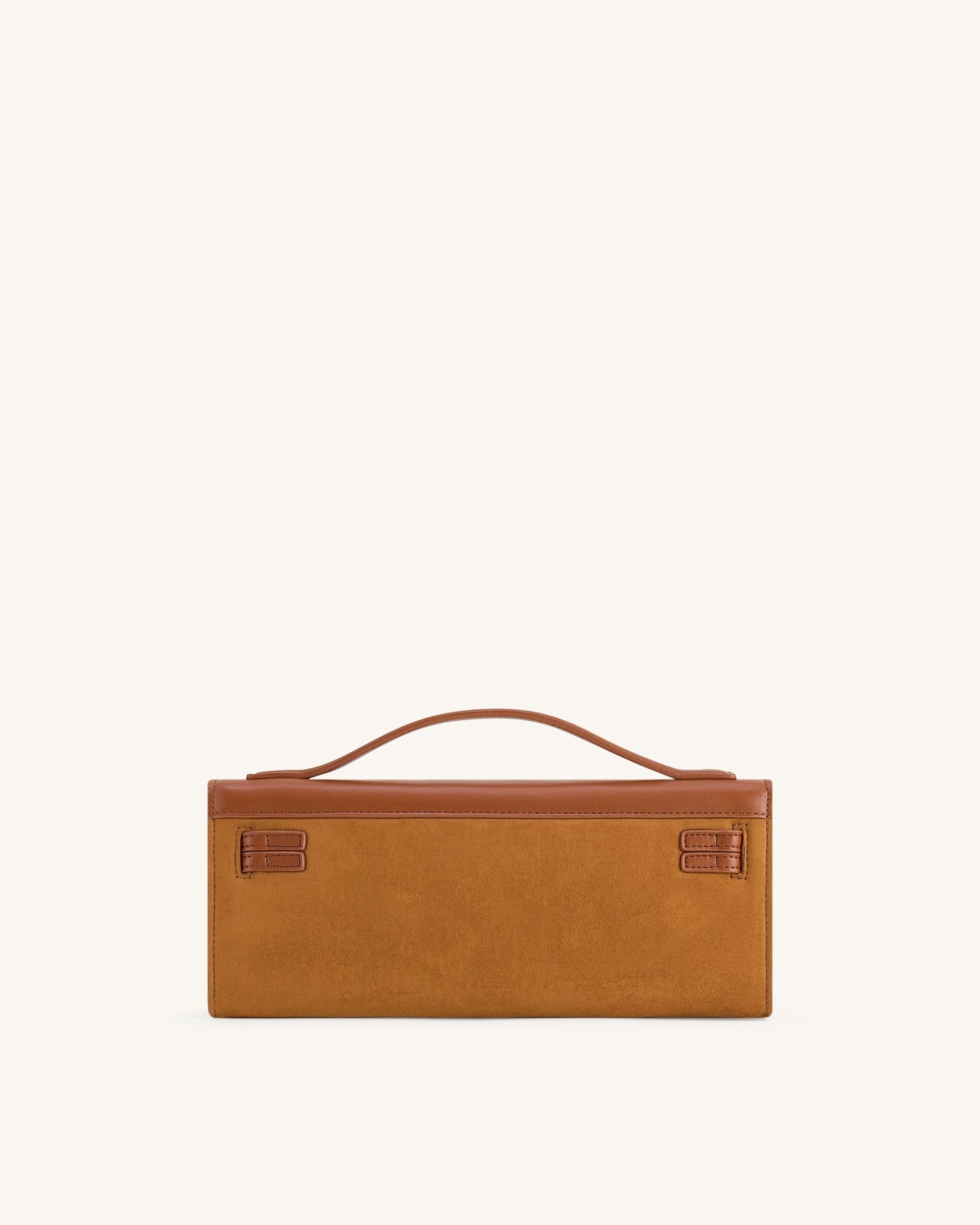 JW PEI Bria Faux Suede Structured Top Handle Bag Brown