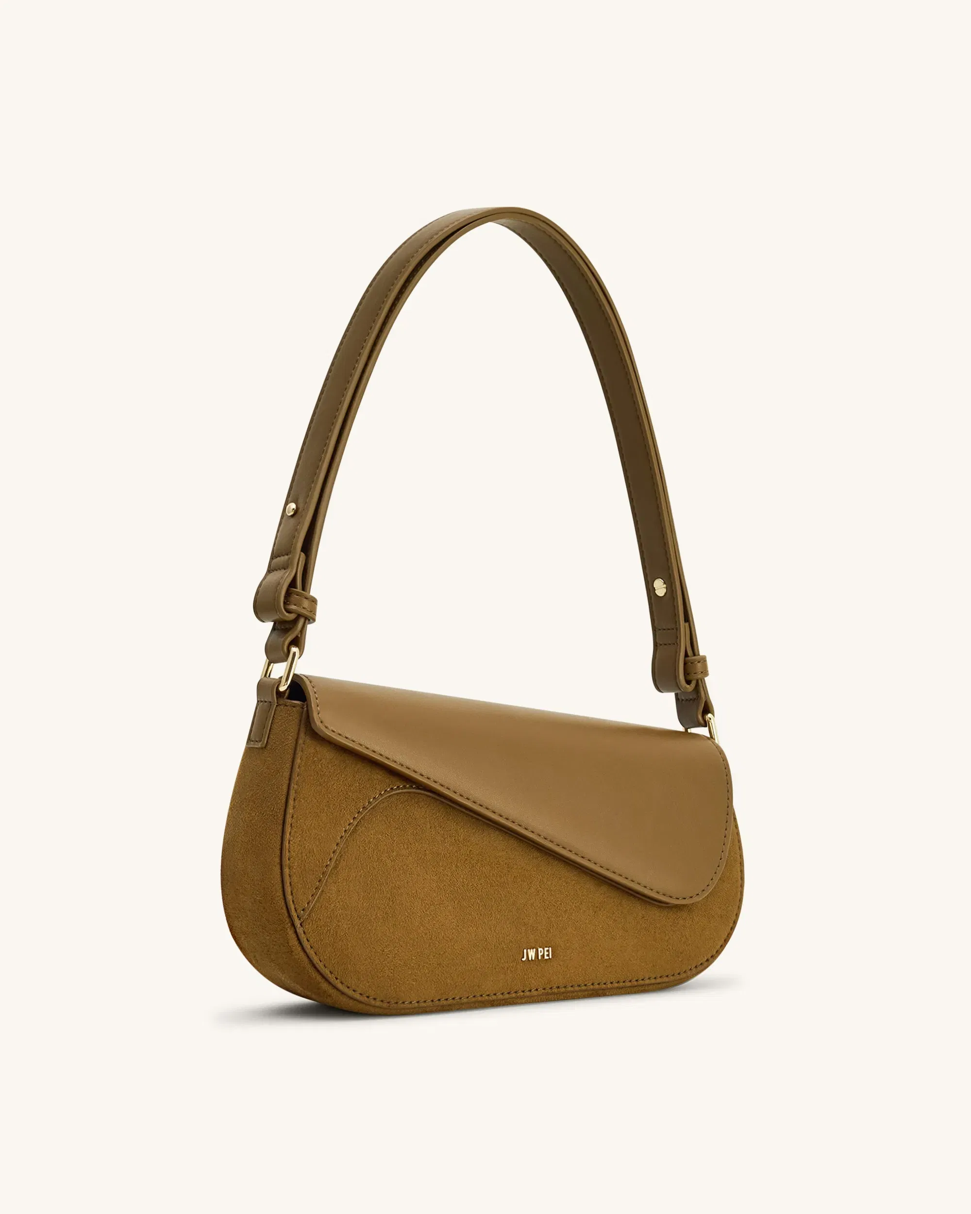 JW PEI Addisyn Faux Suede Panel Shoulder Bag Olive