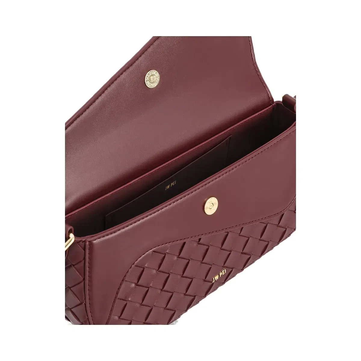 JW PEI Addisyn Weave Texture Shoulder Bag Burgundy