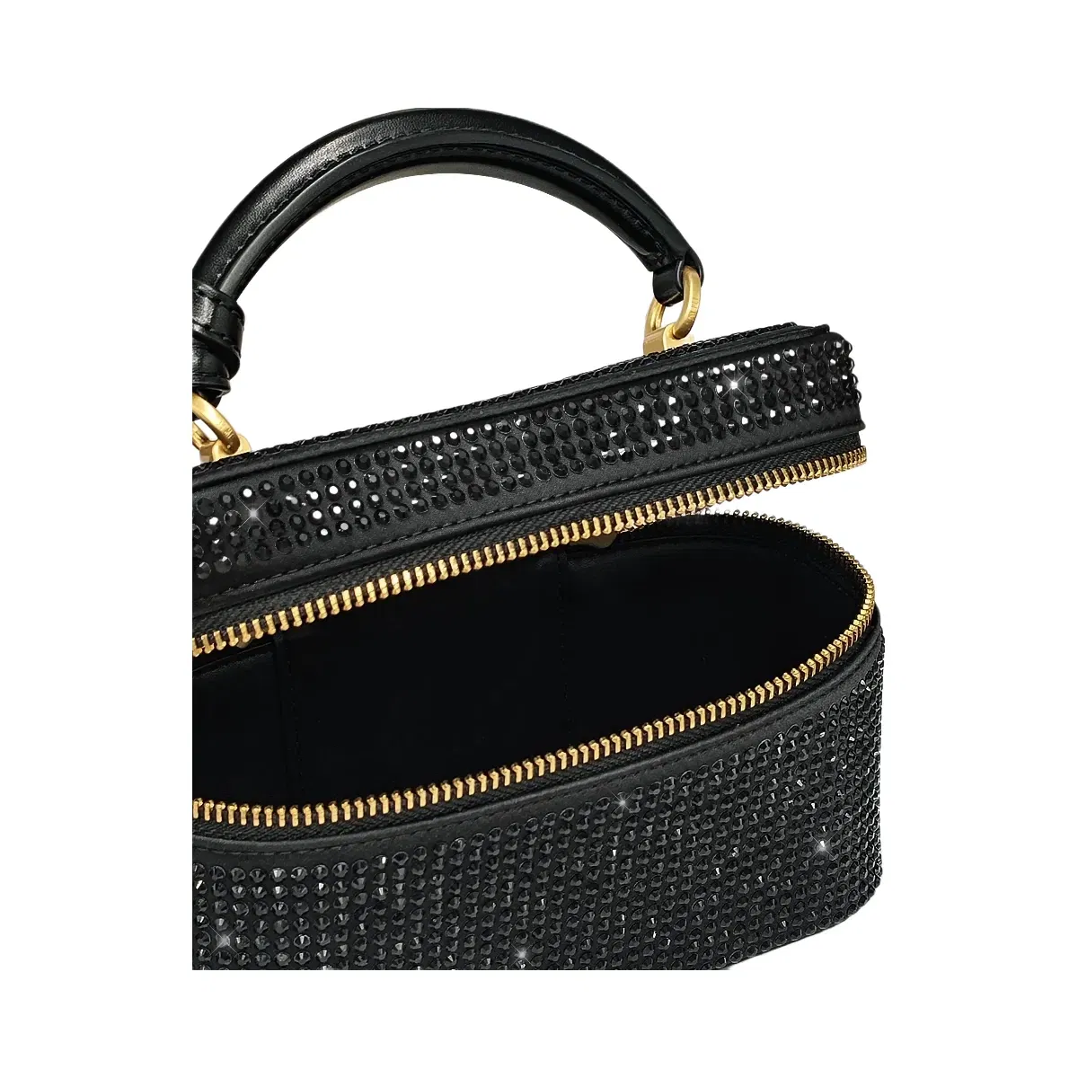 JW PEI Cleo Artificial Crystal Box Shape Top Handle Bag Black