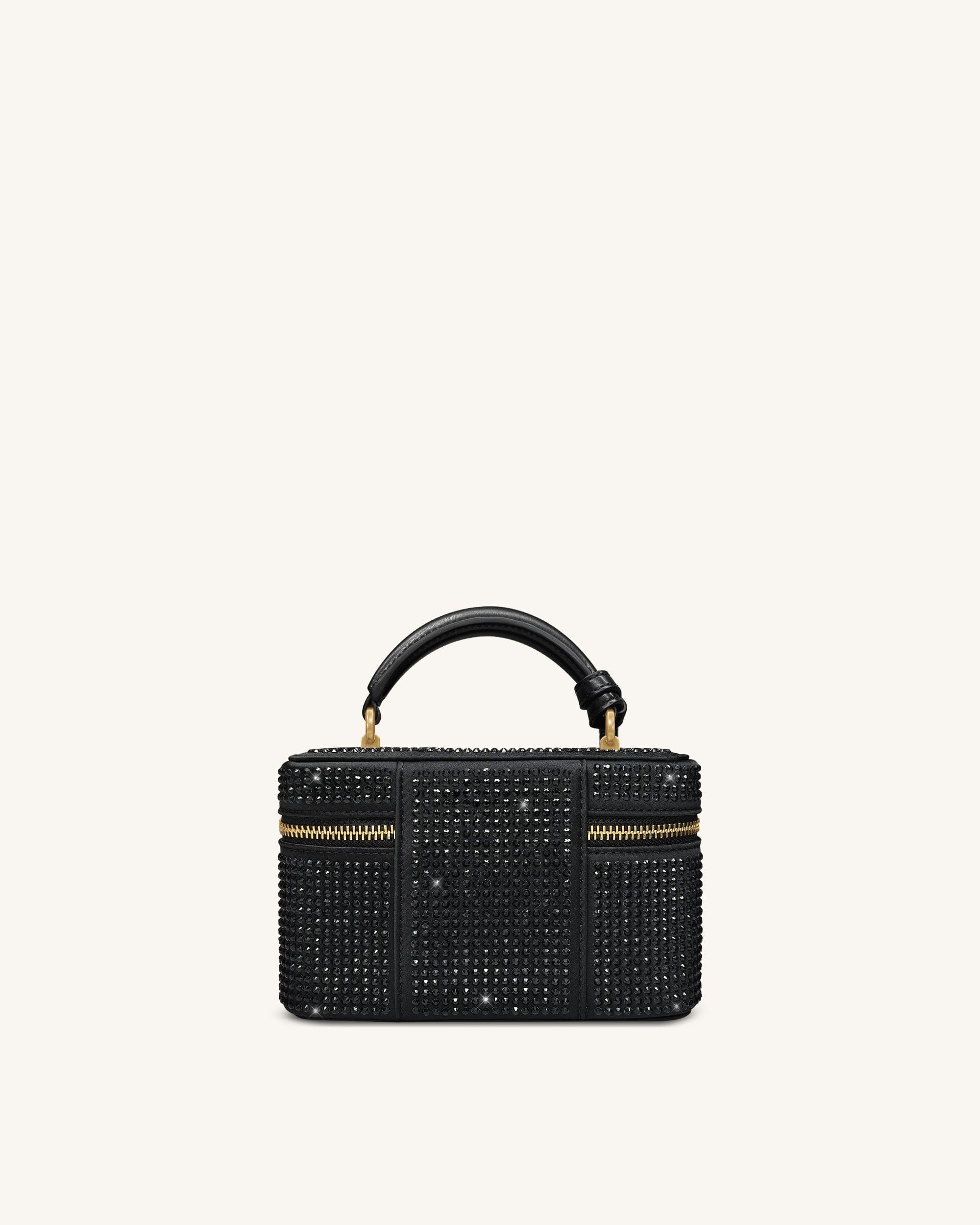 JW PEI Cleo Artificial Crystal Box Shape Top Handle Bag Black