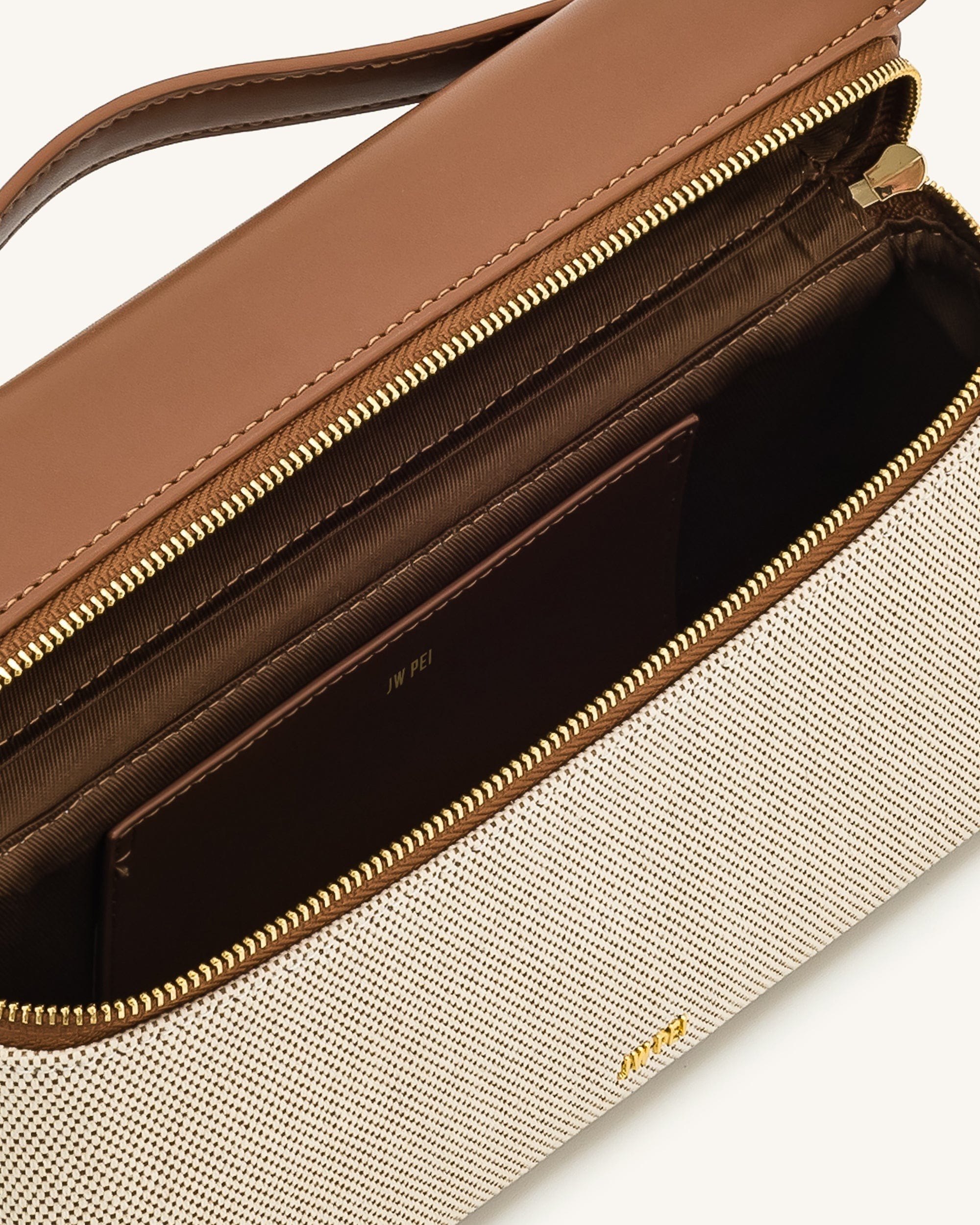 JW PEI Thea Top Handle Bag Brown Canvas