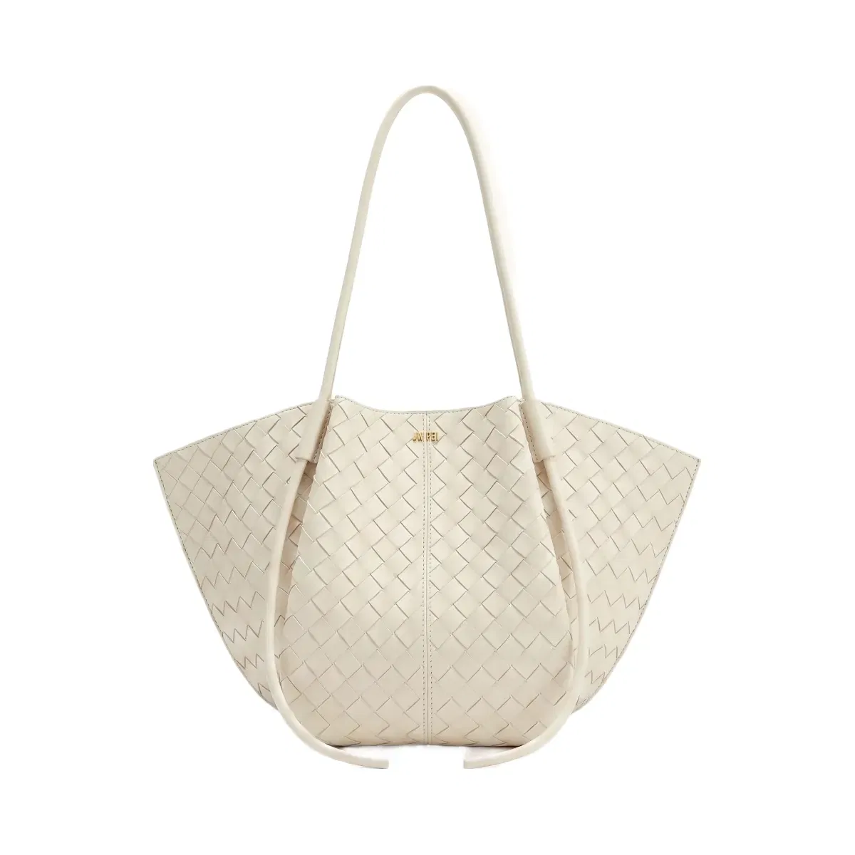 JW PEI Nala Woven Texture Wide Tote Bag Off White