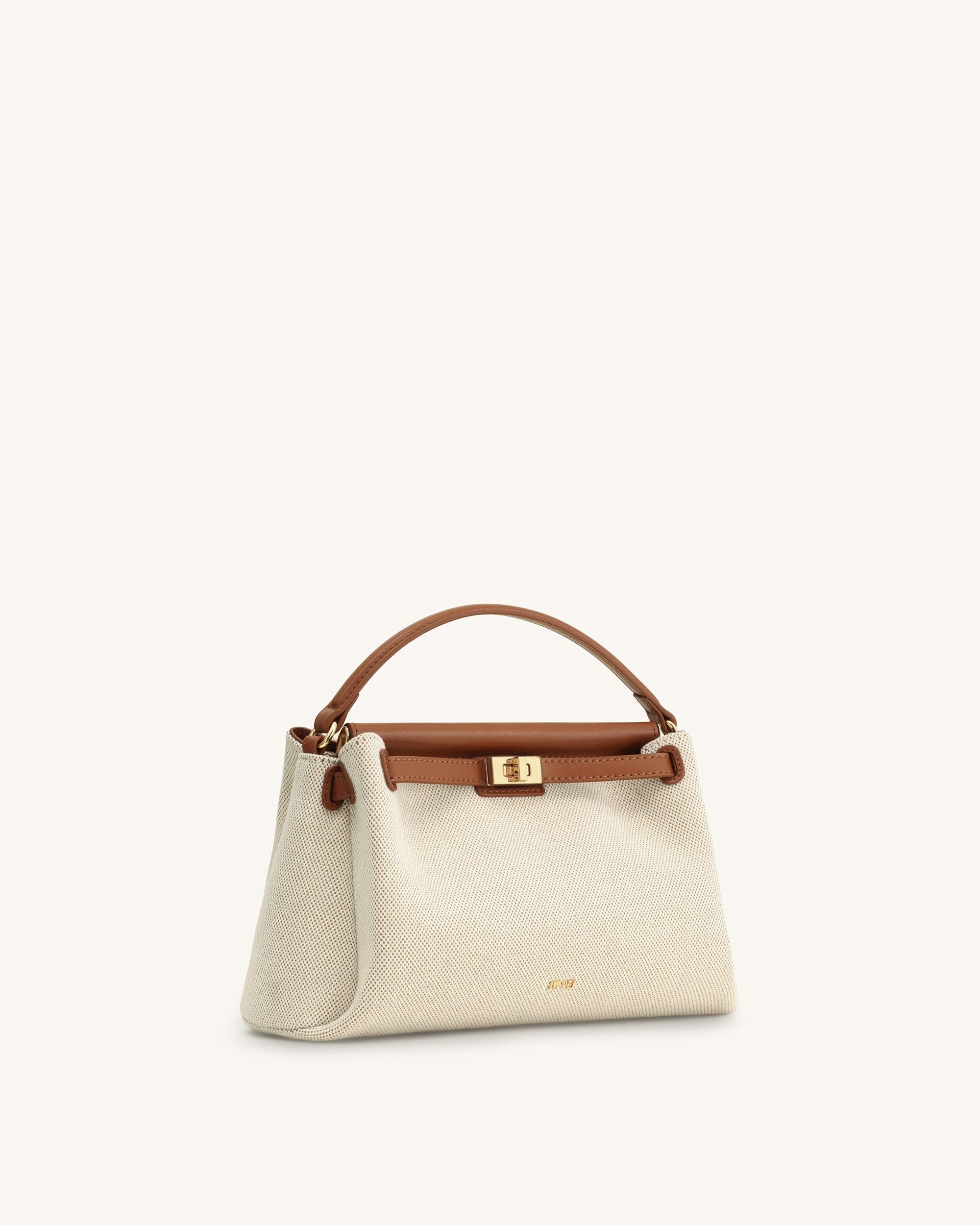 JW PEI Carmen Top Handle Bag Brown Canvas