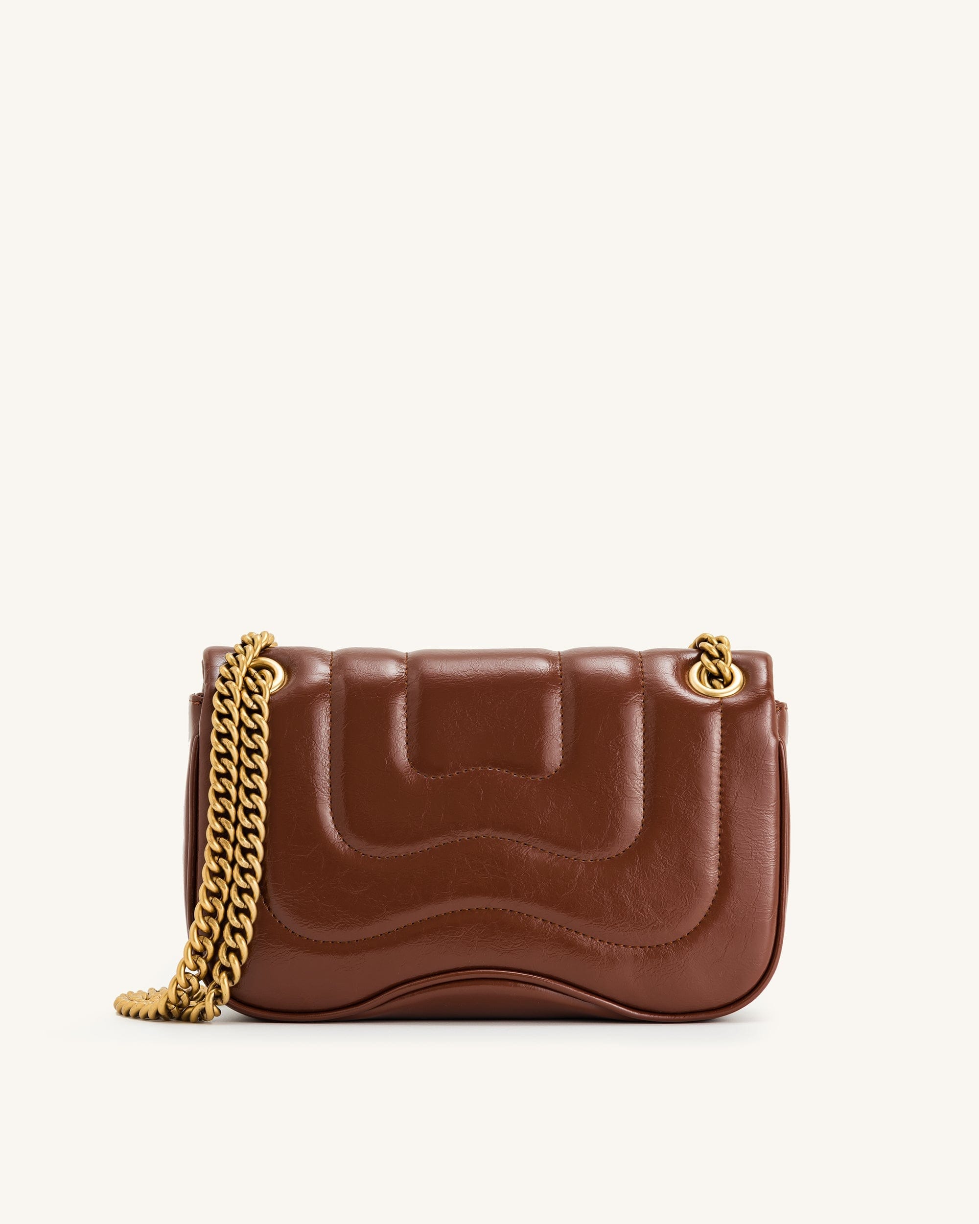 JW PEI Tina Quilted Chain Crossbody Brown