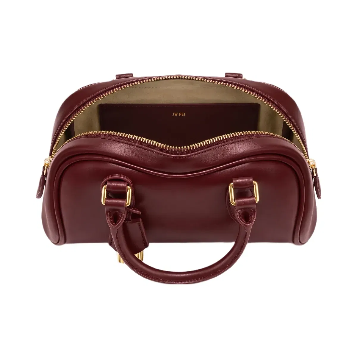JW PEI Rosalie Bowler Top Handle Bag Dark Burgundy