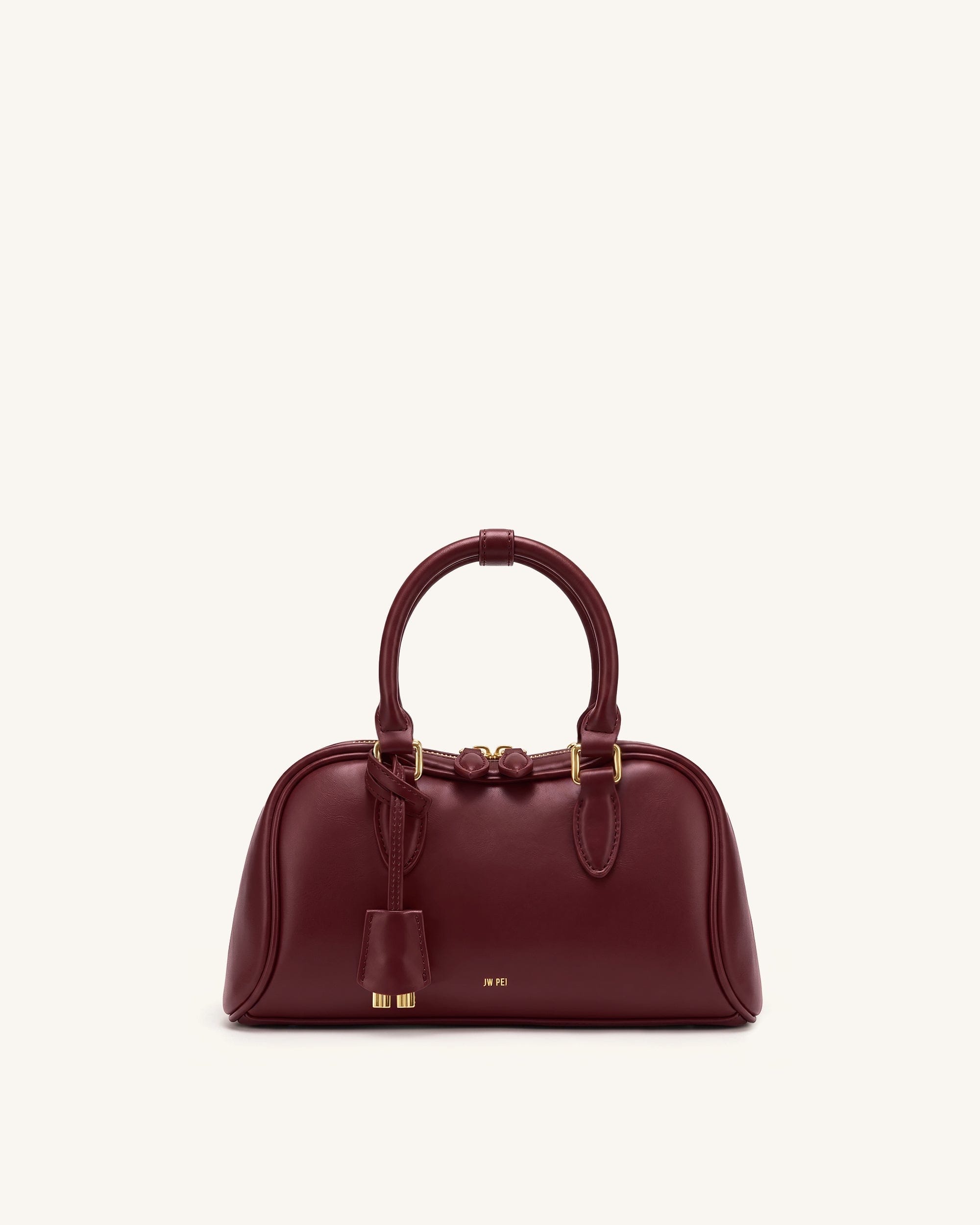 JW PEI Rosalie Bowler Top Handle Bag Dark Burgundy