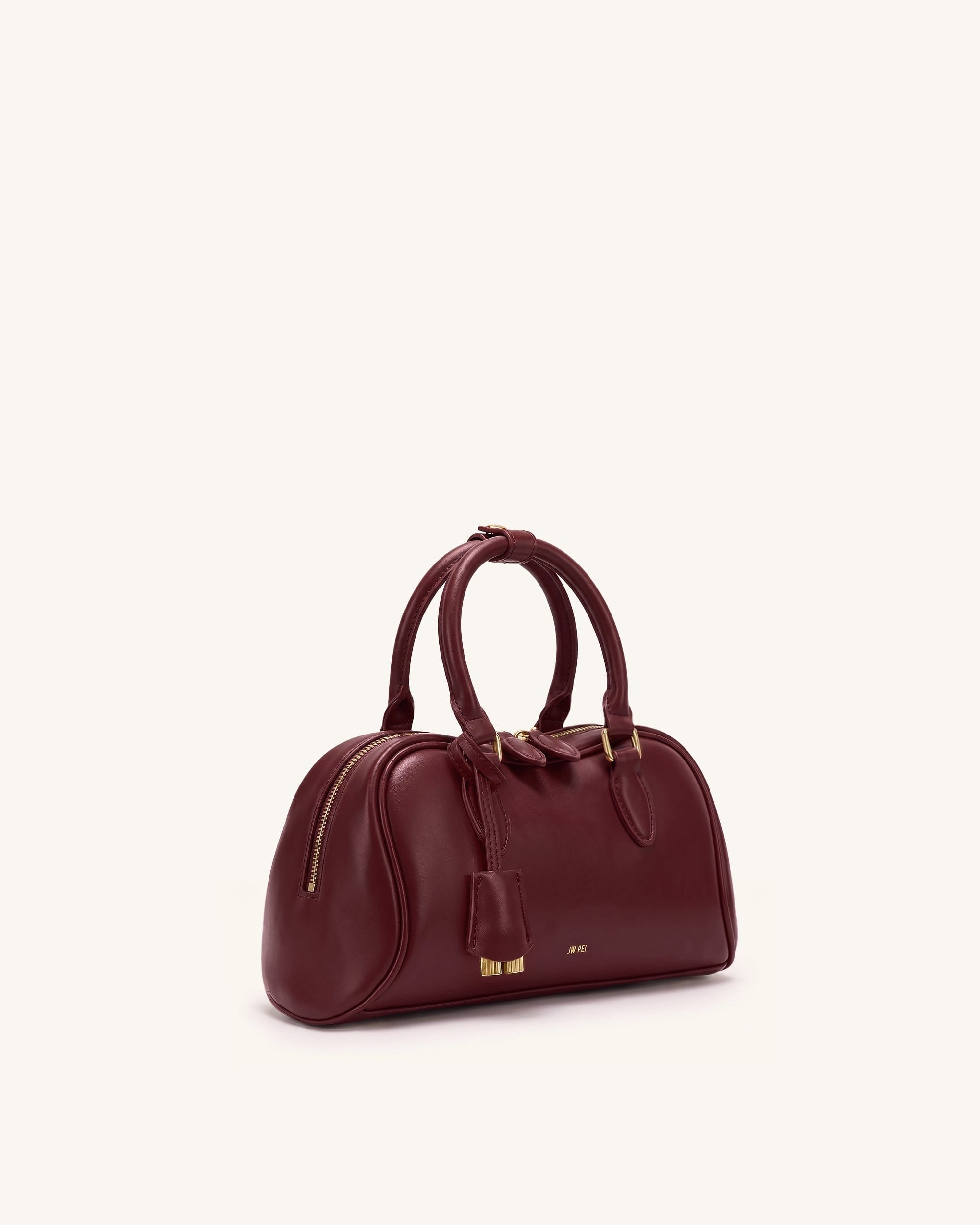 JW PEI Rosalie Bowler Top Handle Bag Dark Burgundy