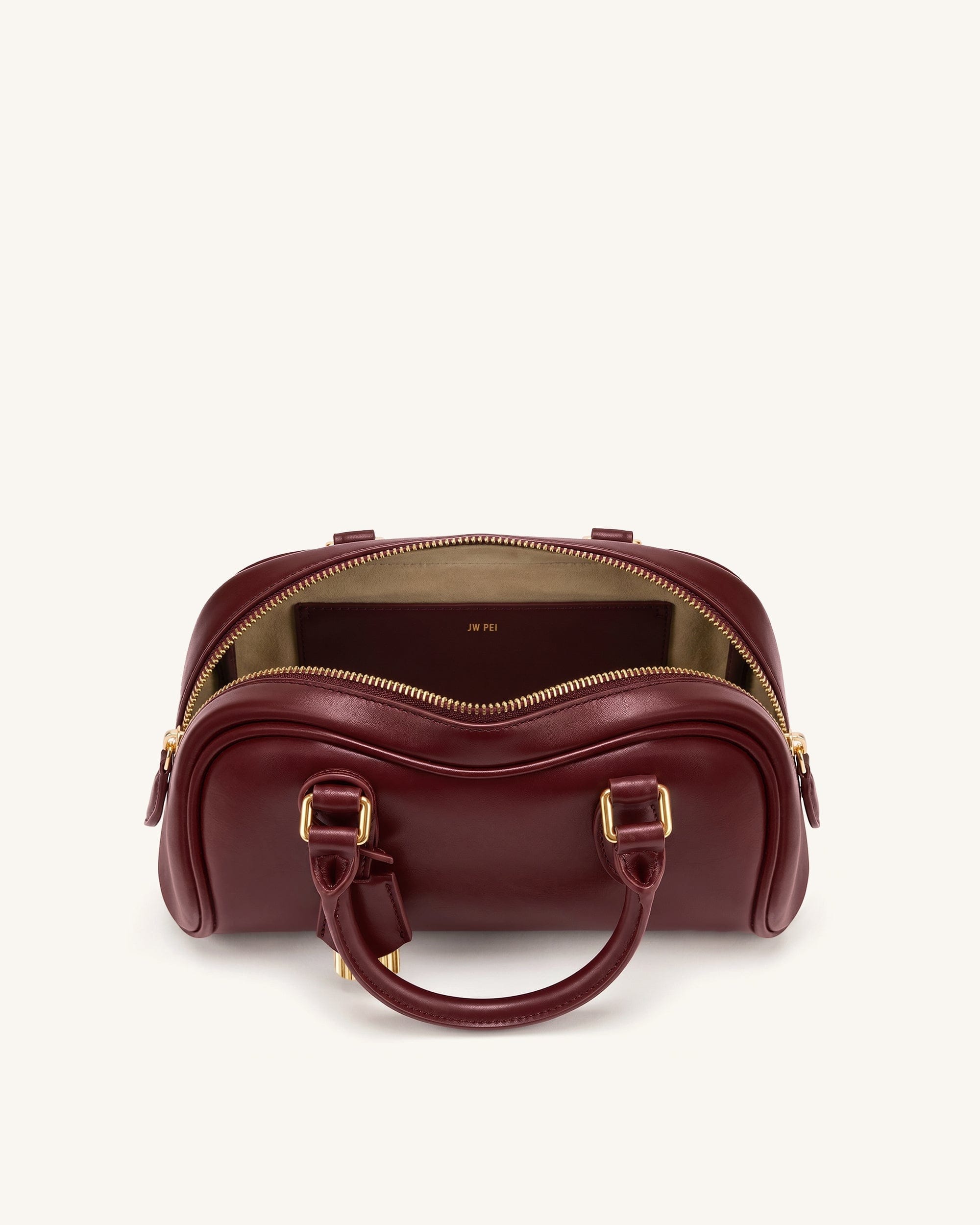 JW PEI Rosalie Bowler Top Handle Bag Dark Burgundy