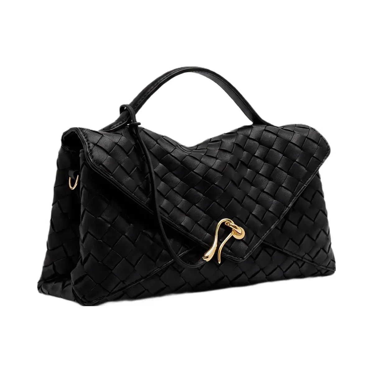 JW PEI Celeste Woven Envelope Bag Black