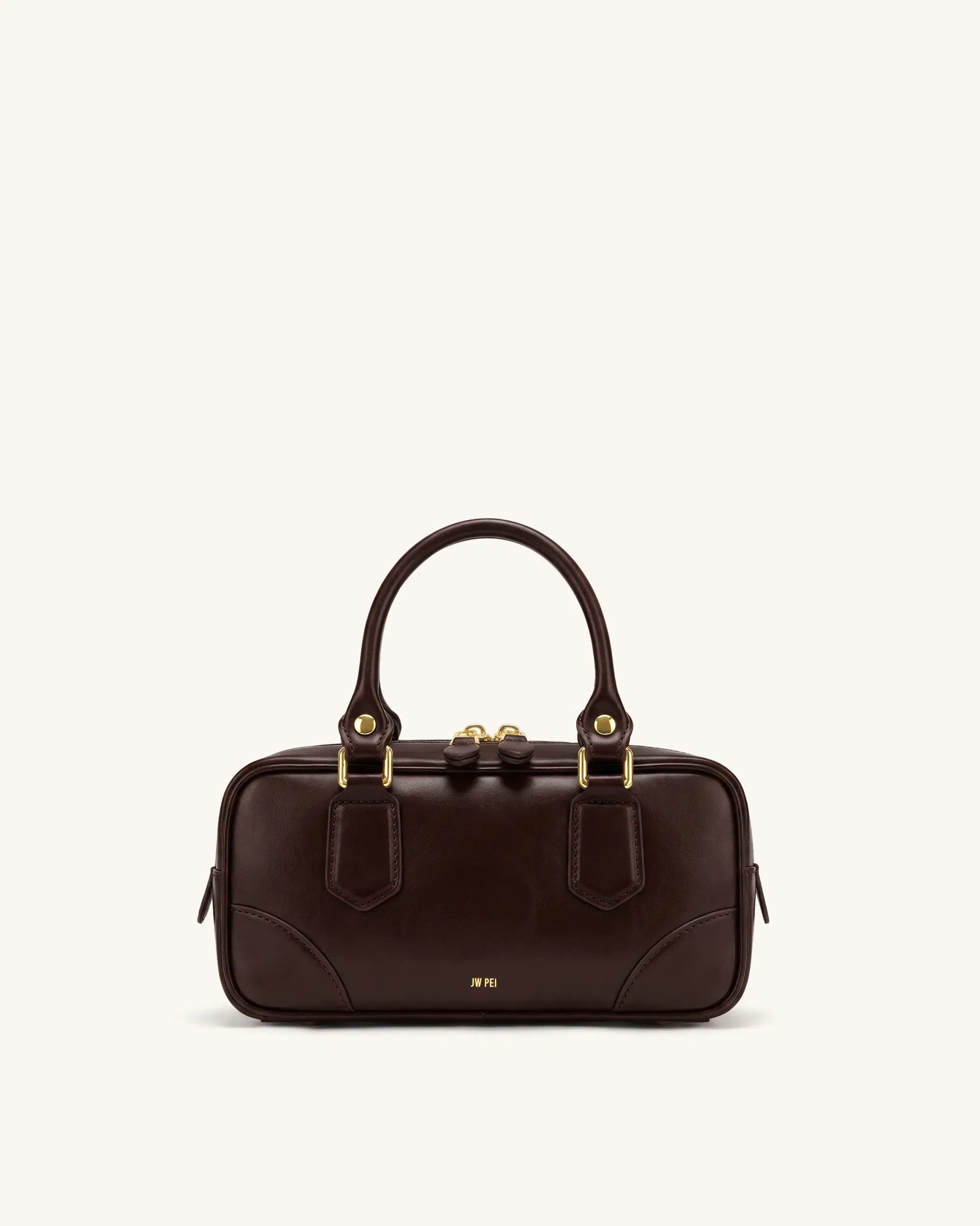 JW PEI Odette Boston Top Handle Bag Dark Brown