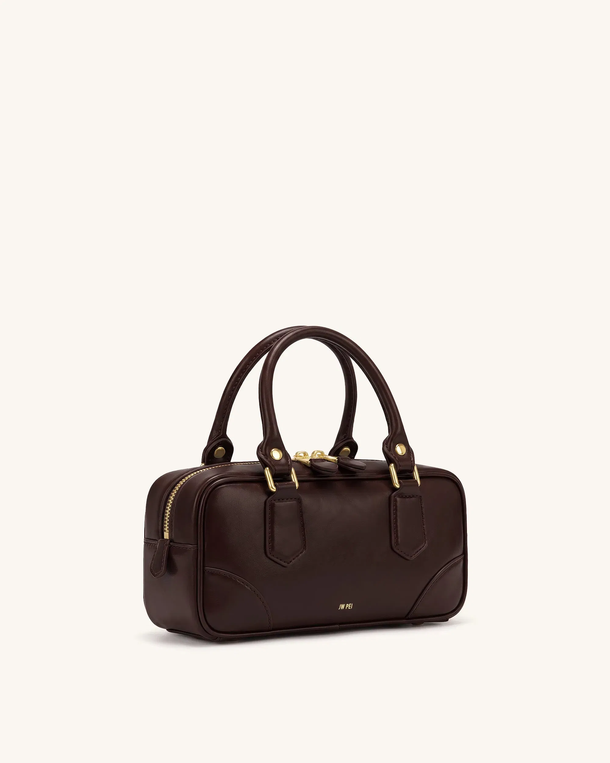 JW PEI Odette Boston Top Handle Bag Dark Brown