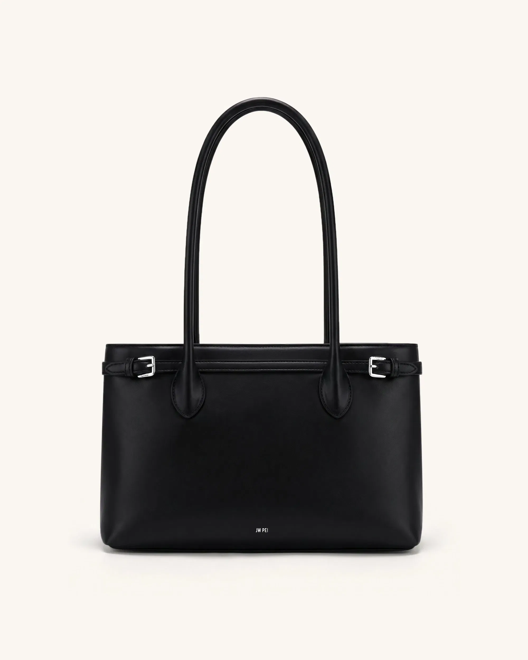 JW PEI Camille Buckle Strap Tote Bag Black