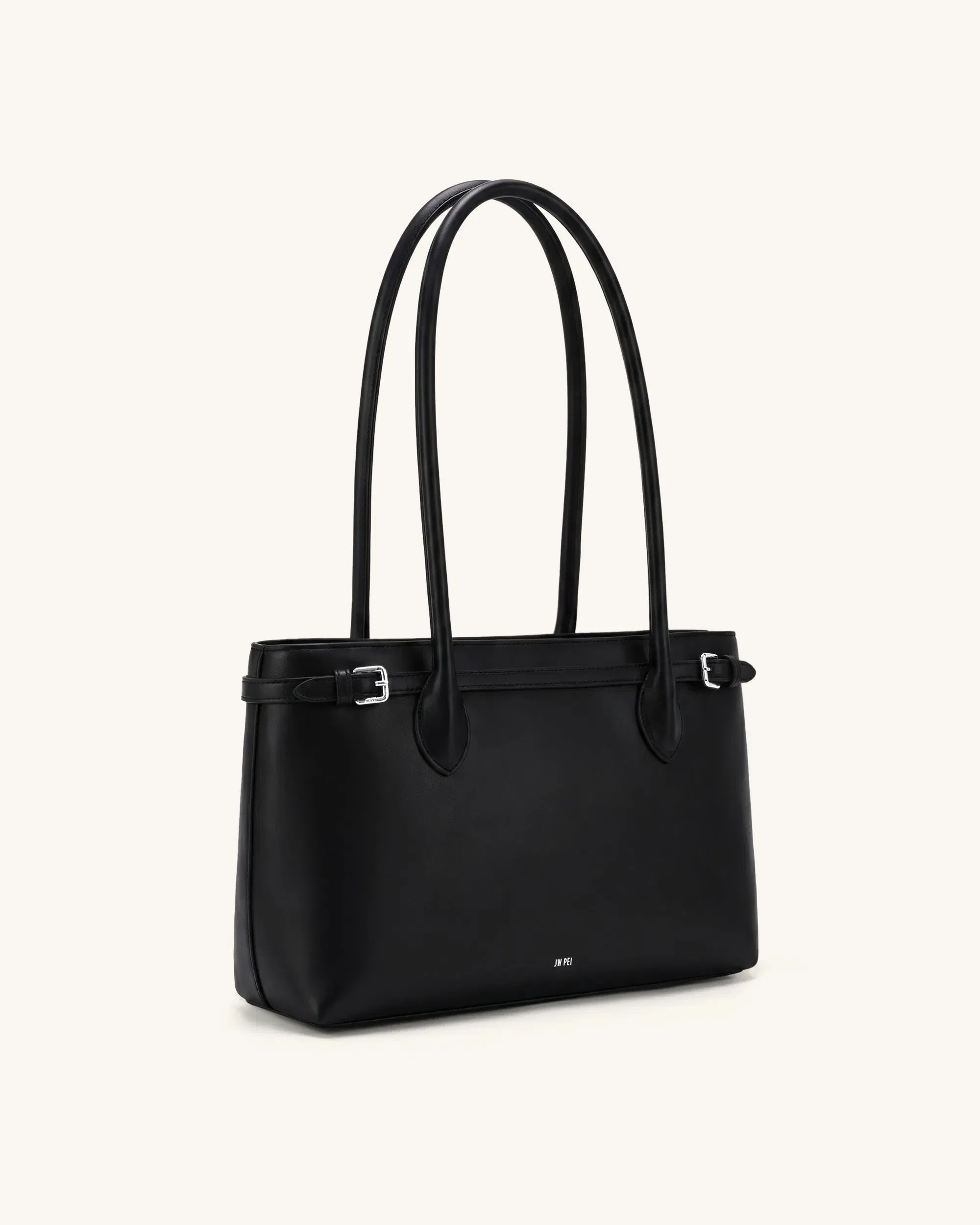 JW PEI Camille Buckle Strap Tote Bag Black
