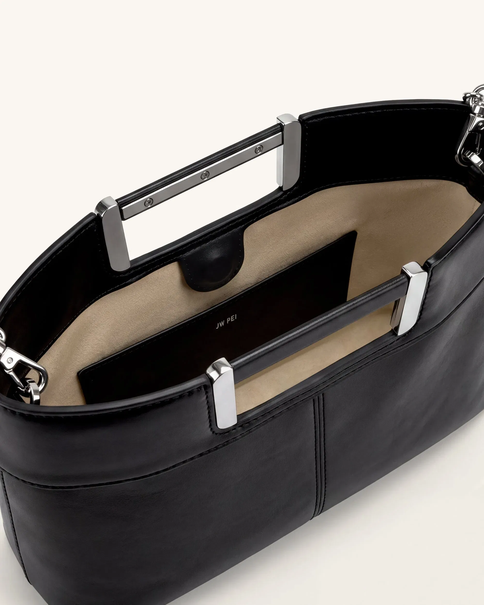 JW PEI Elodie Chain Handle Top Handle Bag Black