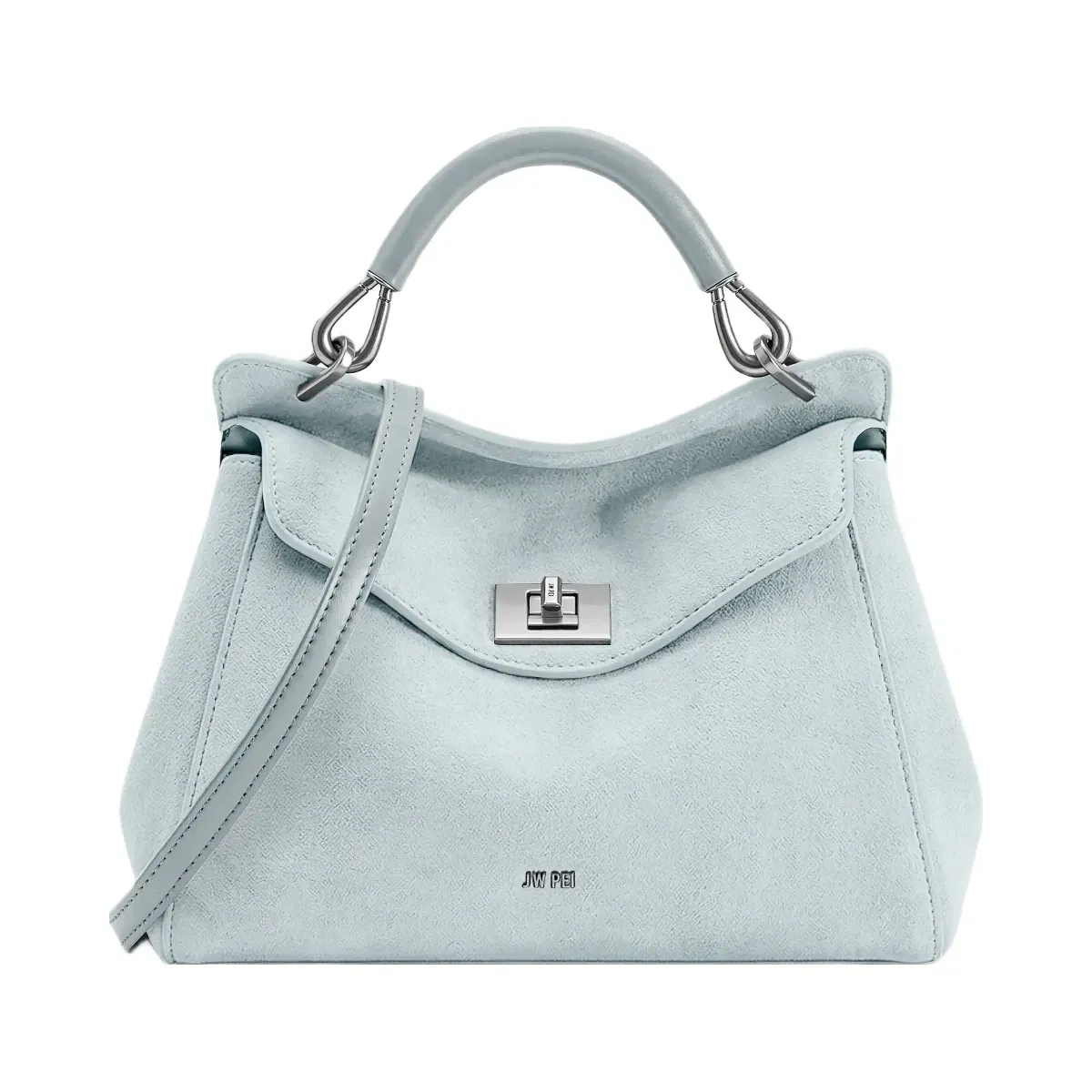 JW PEI Lucia Classic Faux Suede Top Handle Bag Light Blue