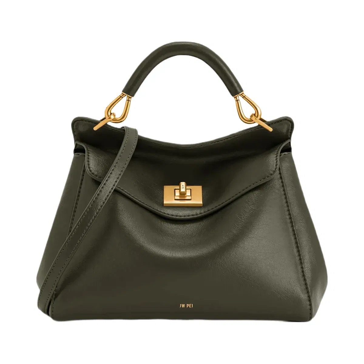 JW PEI Lucia Classic Top Handle Bag Dark Olive Green