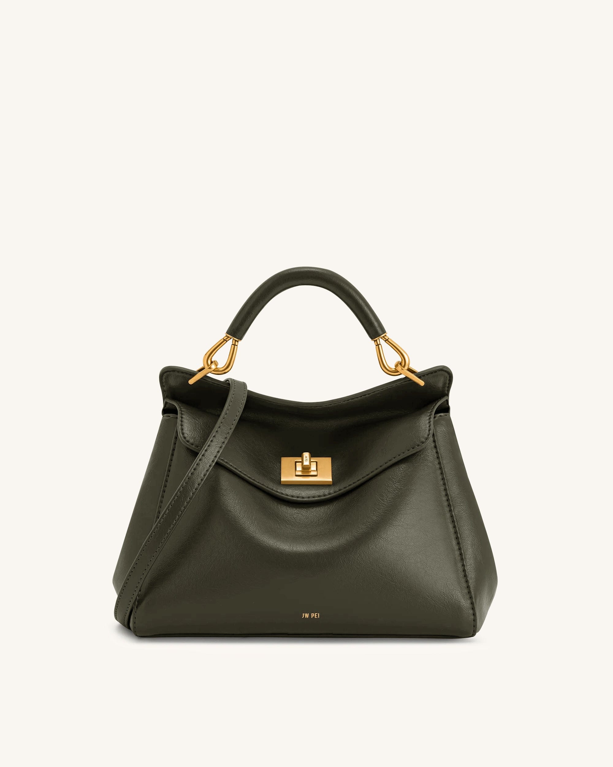JW PEI Lucia Classic Top Handle Bag Dark Olive Green
