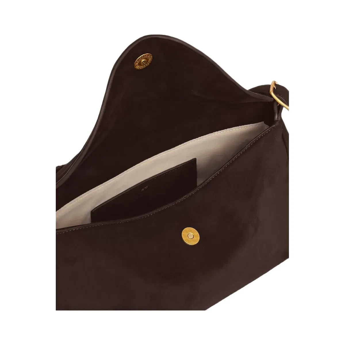 JW PEI Elowen Faux Suede Flap Shoulder Bag Dark Brown