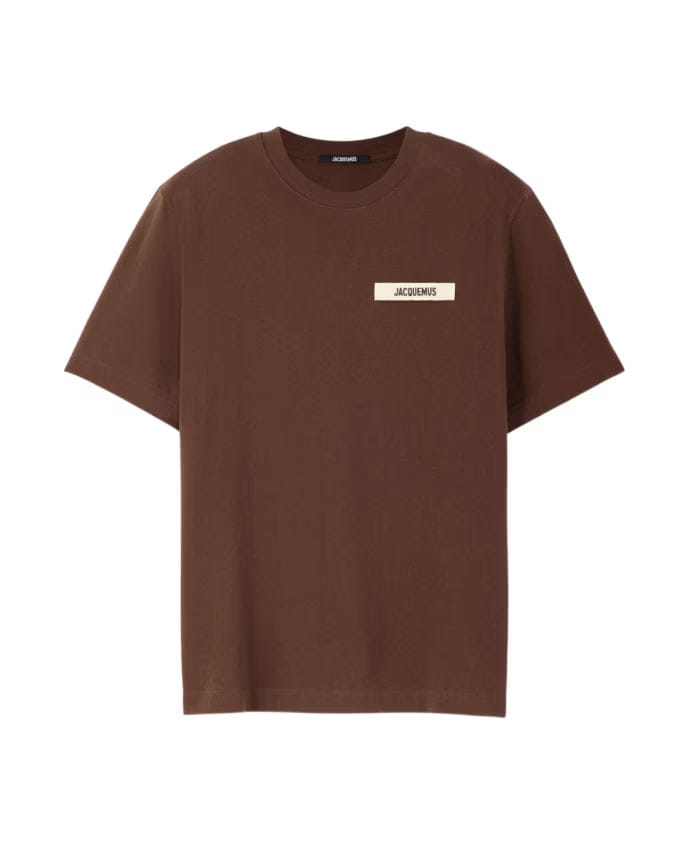 Jacquemus Brown Logo Patch Crew Neck T-shirt