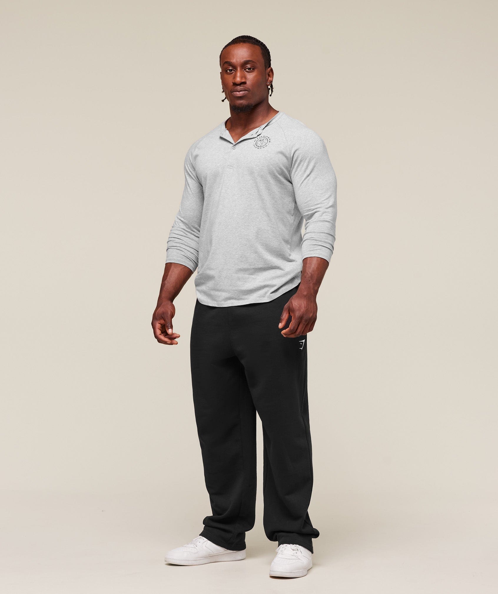 Gymshark Legacy Henley - Light Grey Marl