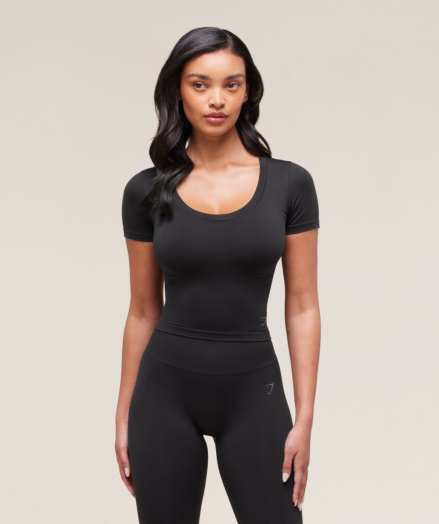 Gymshark Soft Sculpt Midi T-Shirt - Black