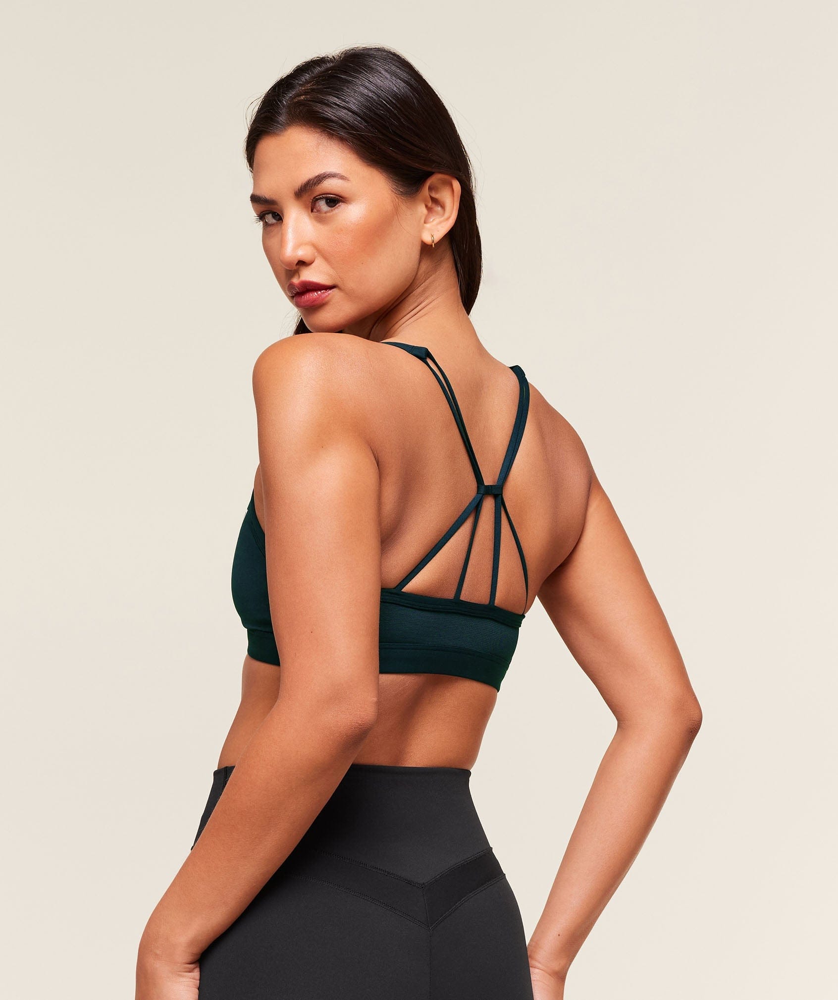 Gymshark Ruched Strappy Sports Bra - Deep Petrol Blue