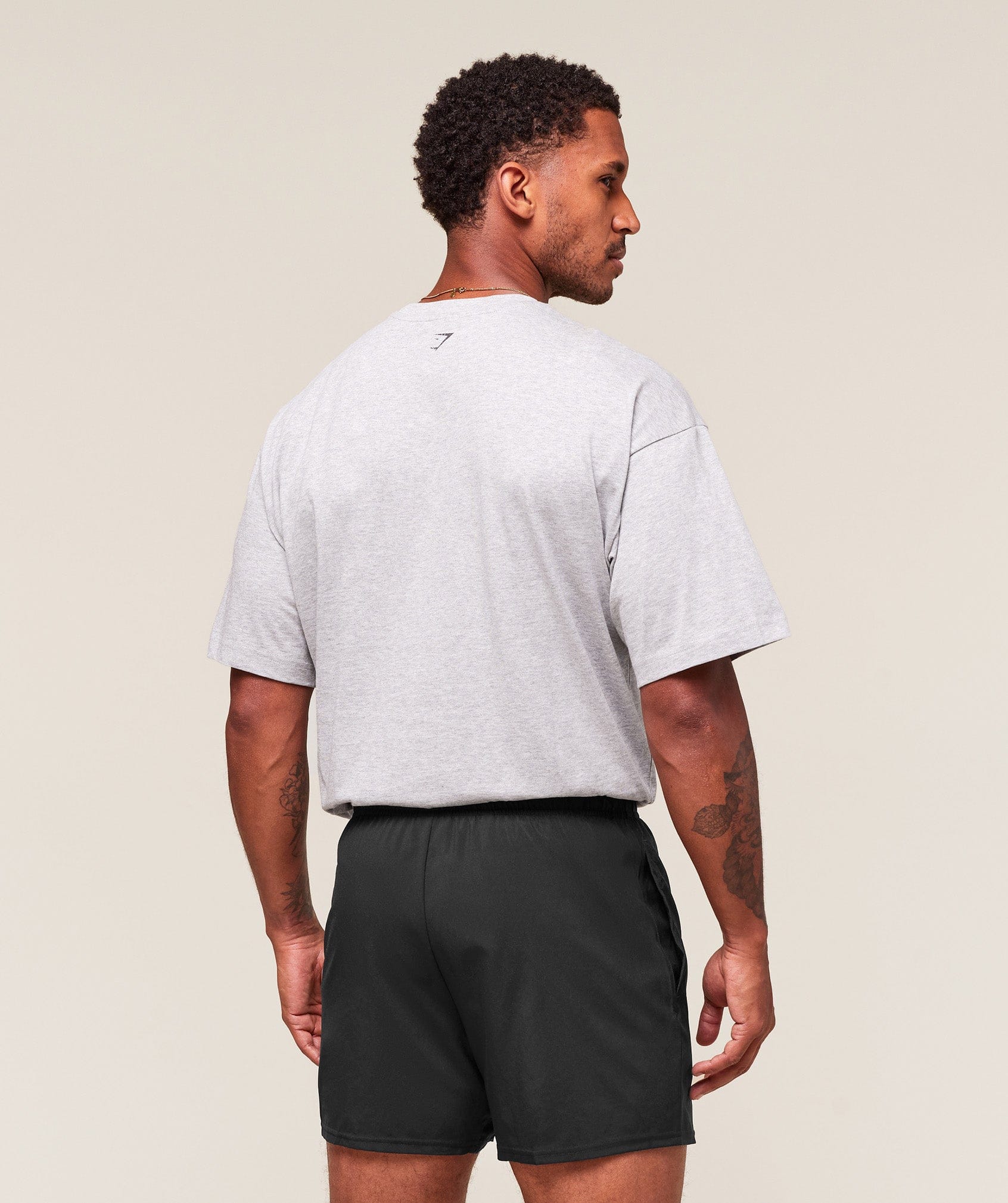 Gymshark Worn Graphic T-Shirt - Light Grey Core Marl