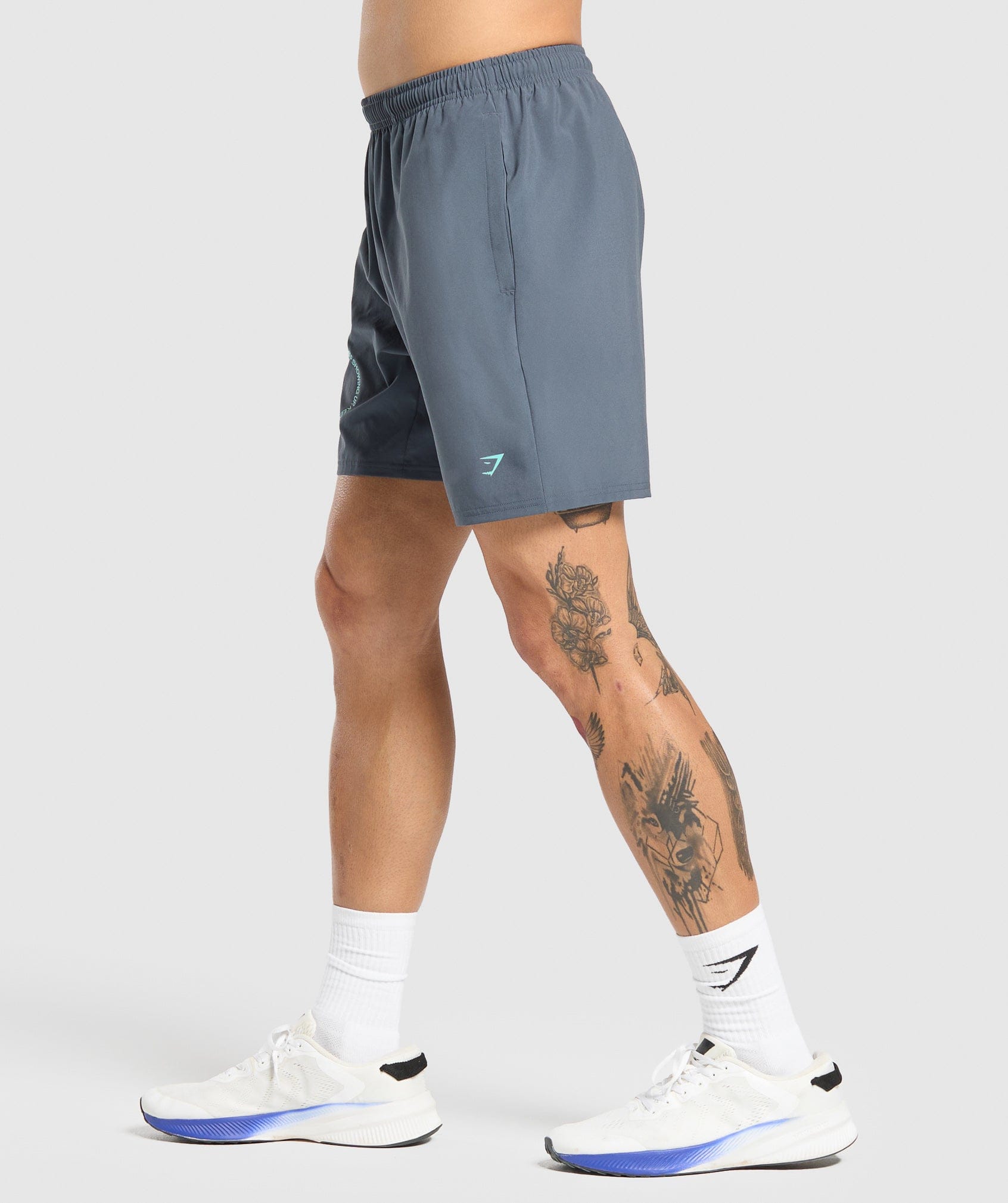 Gymshark Keep Showing Up 7" Shorts - Titanium Blue