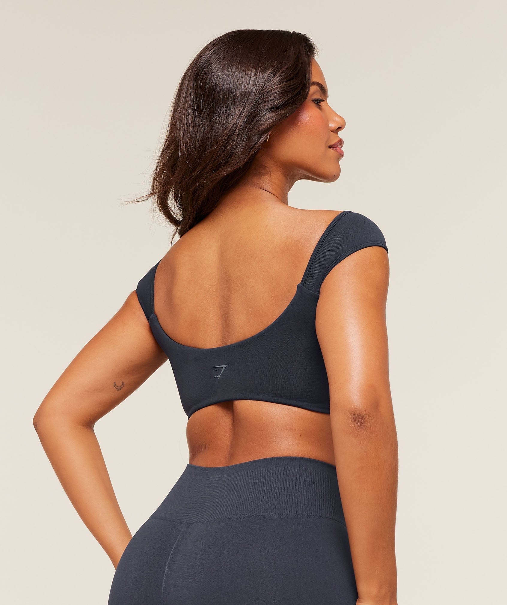 Gymshark Soft Sculpt Cap Sleeve Bralette - Heavy Blue