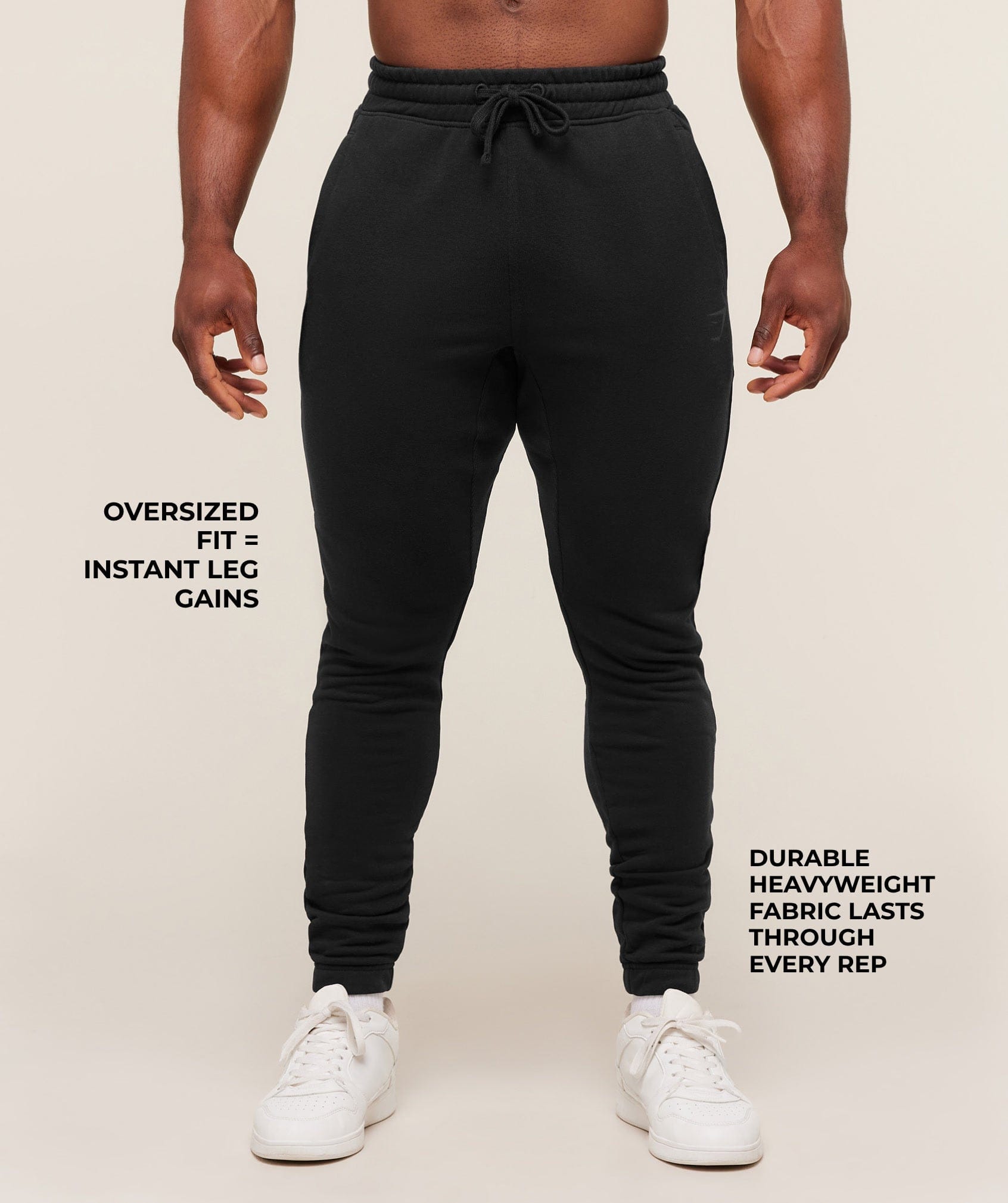 Gymshark Power Wordmark Jogger - Black/Asphalt Grey