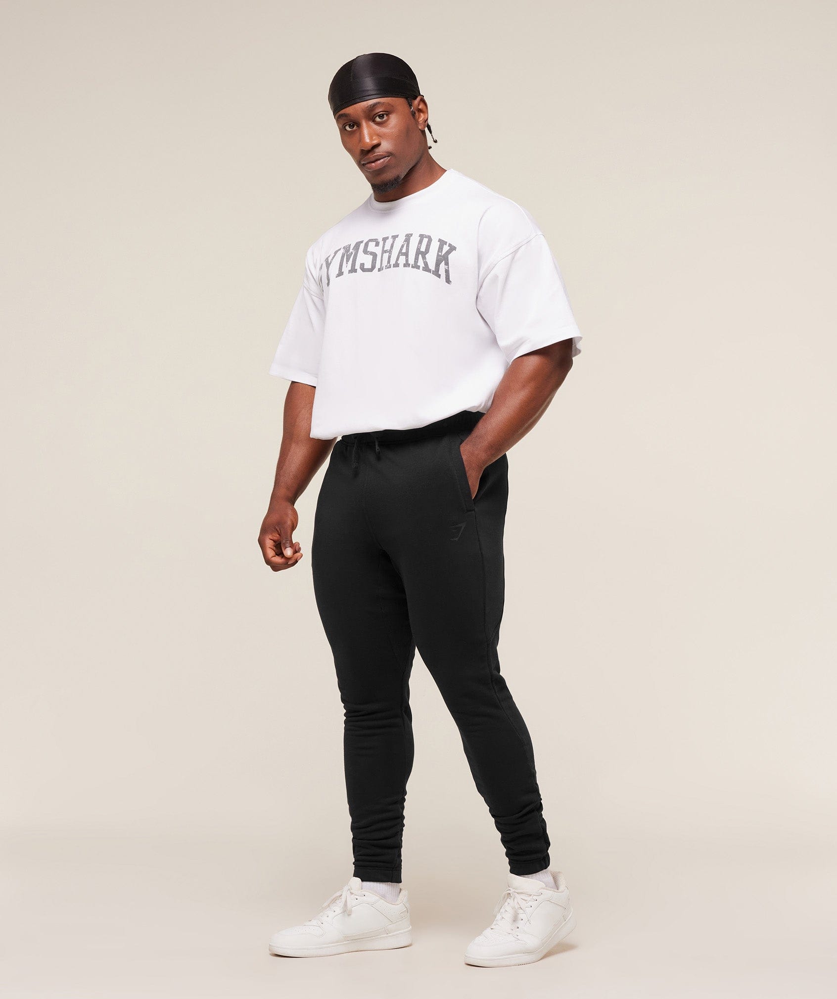 Gymshark Power Wordmark Jogger - Black/Asphalt Grey
