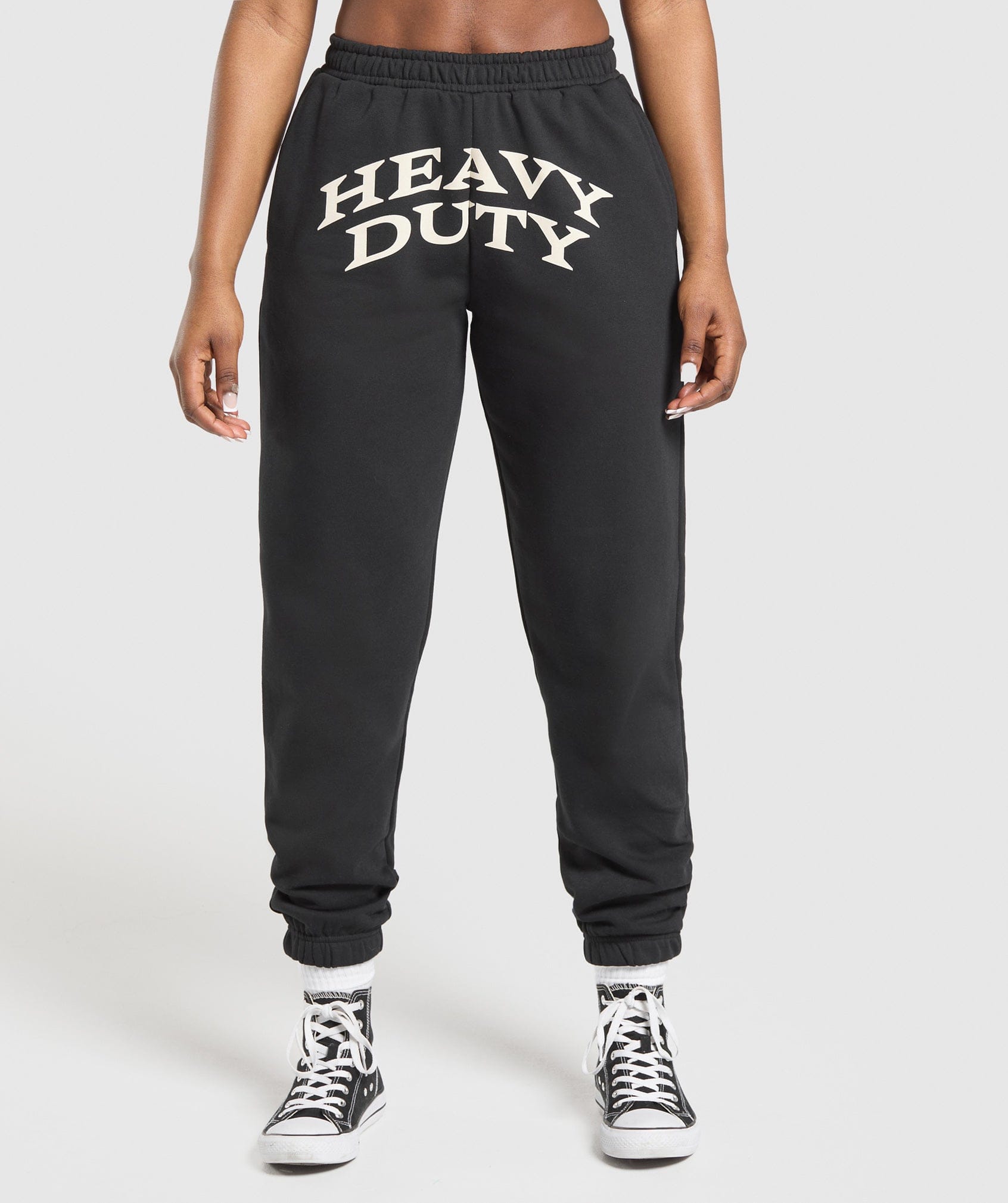 Gymshark Heavy Duty Graphic Loopback Jogger - Black