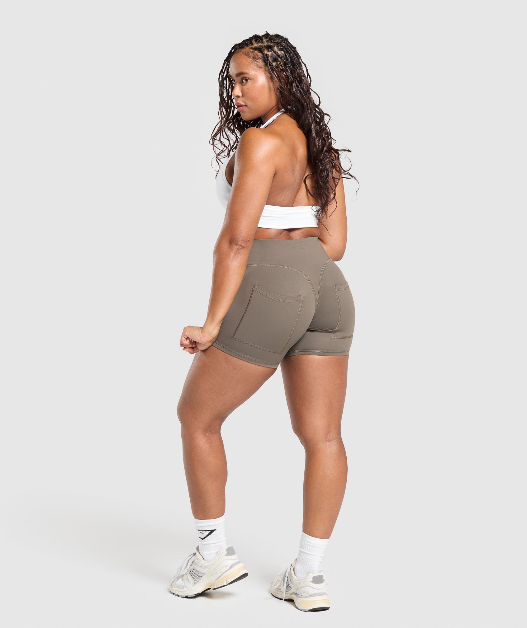 Gymshark Superset Pocket Shorts - Camo Brown