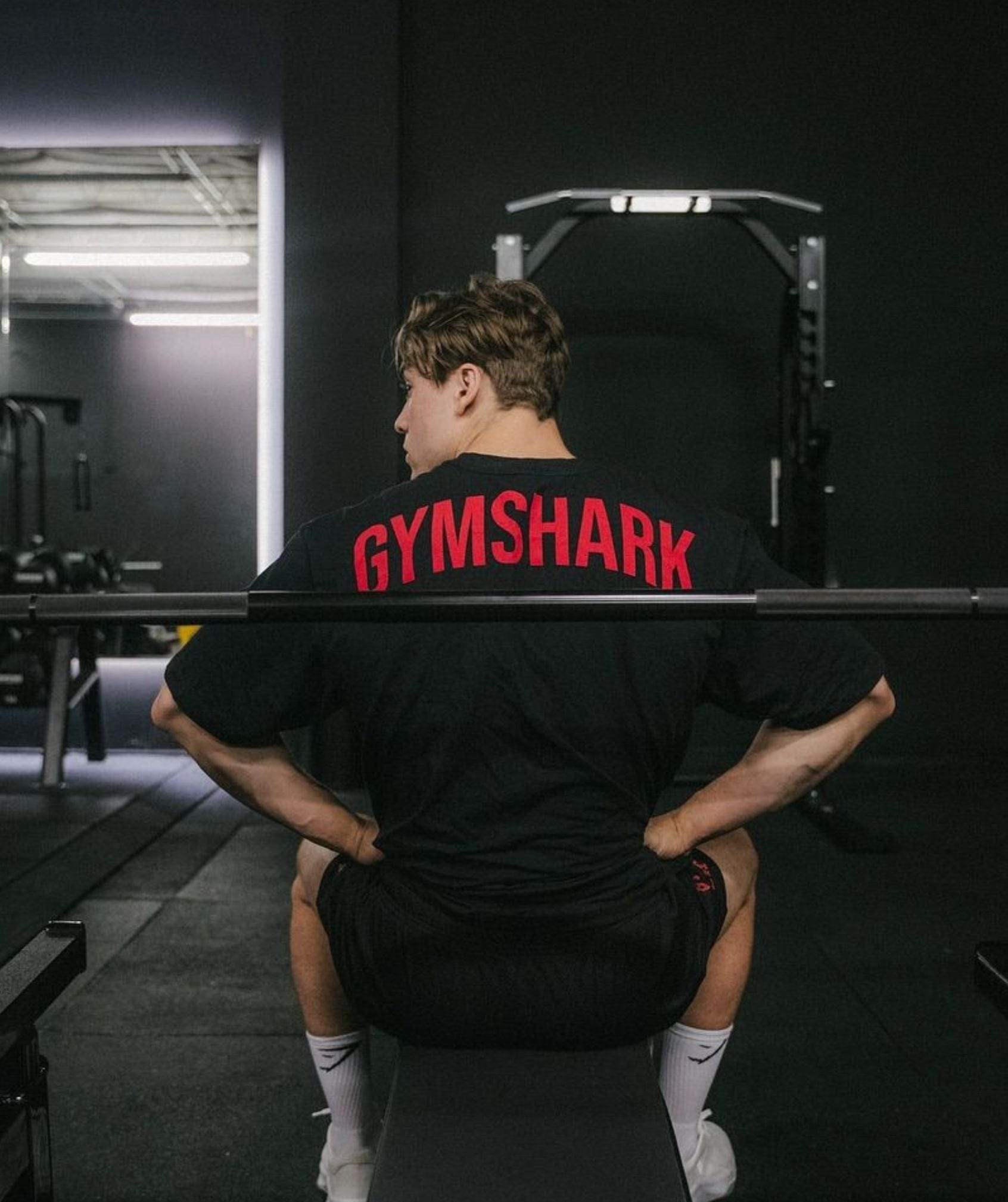 Gymshark Power T-Shirt - Black/Conditioning Red